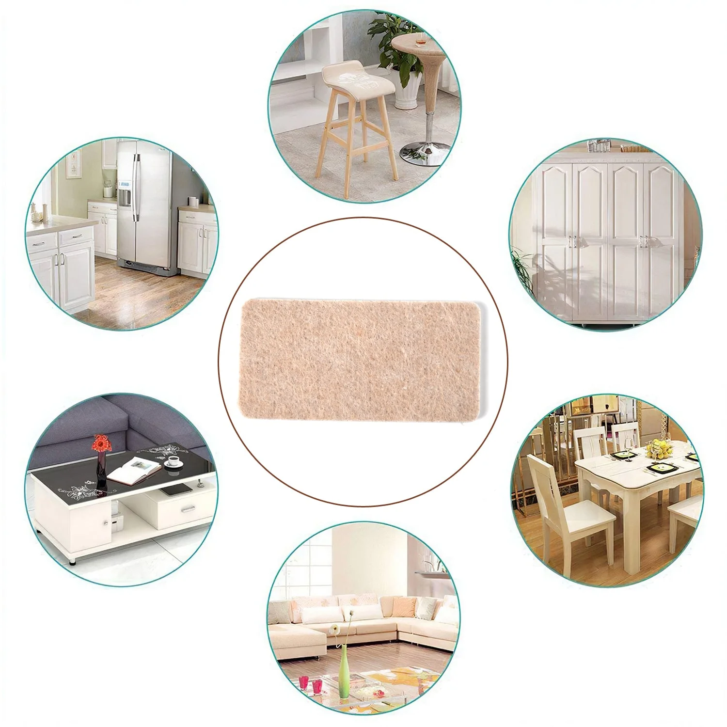 Felt Furniture Pads – Square Floor Protectors (4-Pc) | Safelix - Image 3