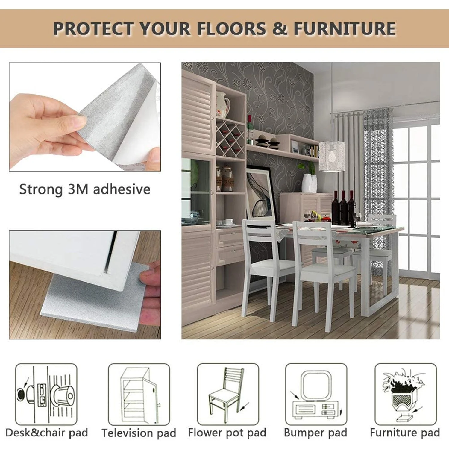 Felt Furniture Pads – Square Floor Protectors (4-Pc) | Safelix - Image 7