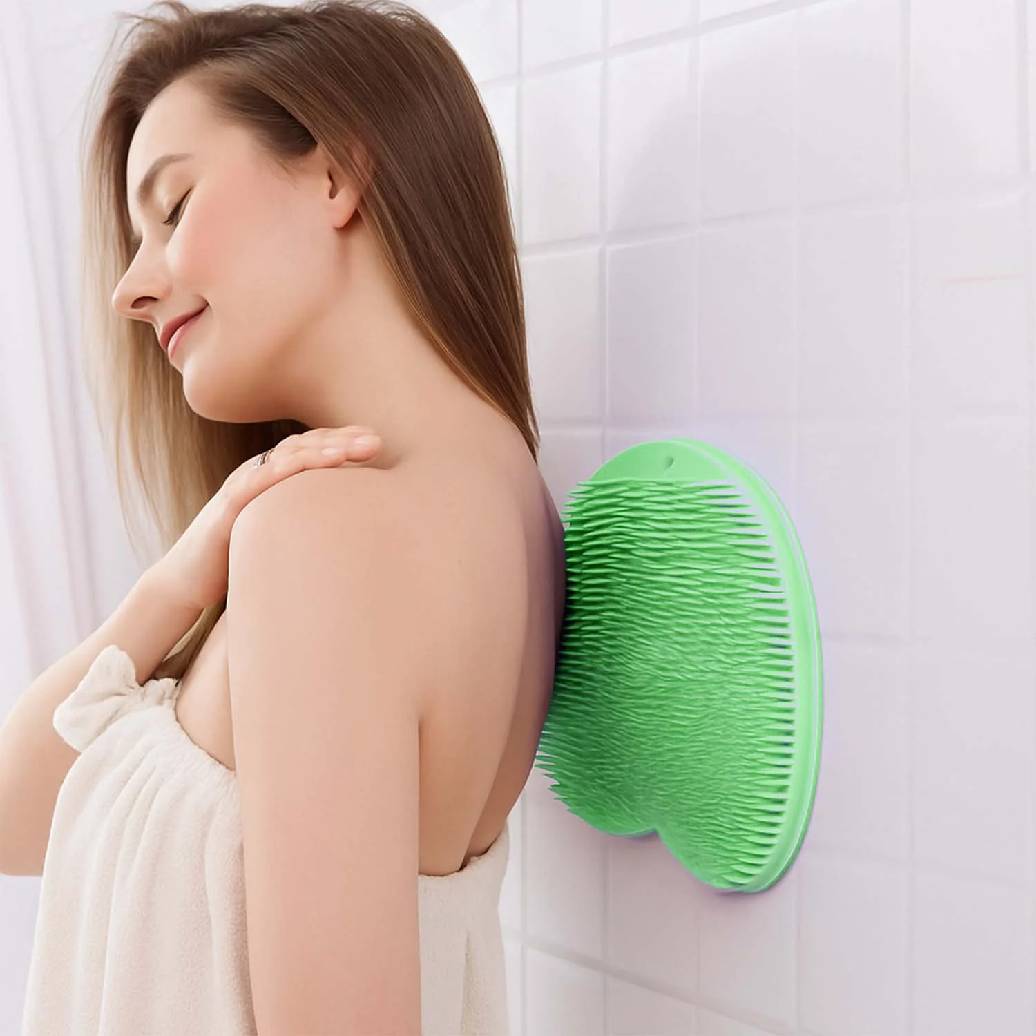 Green Silicone Bath Massage Cushion – Suction Cup Foot Scrubber - Image 8