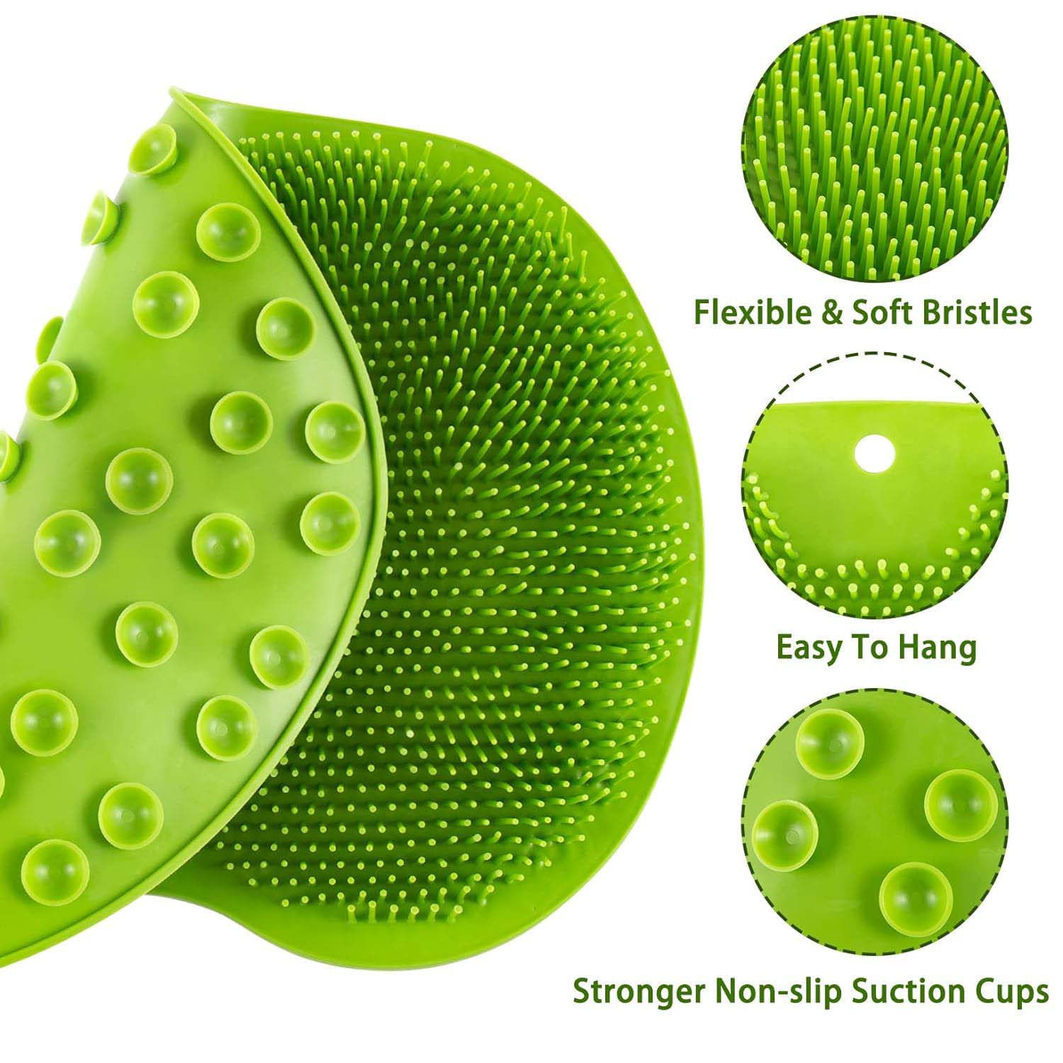 Green Silicone Bath Massage Cushion – Suction Cup Foot Scrubber - Image 9