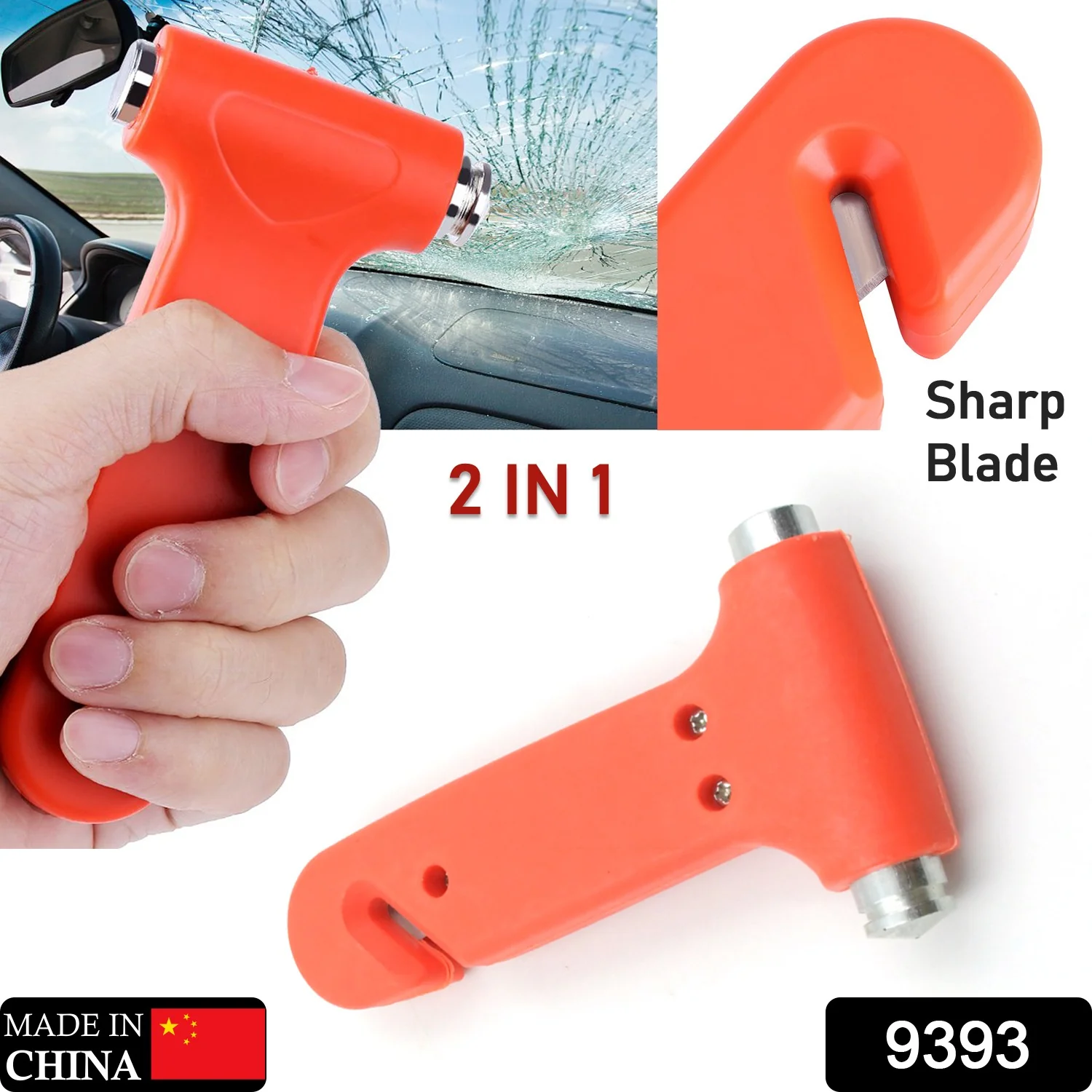 Car Safety Hammer – Emergency Window Breaker & Cutter | Safora - Image 2