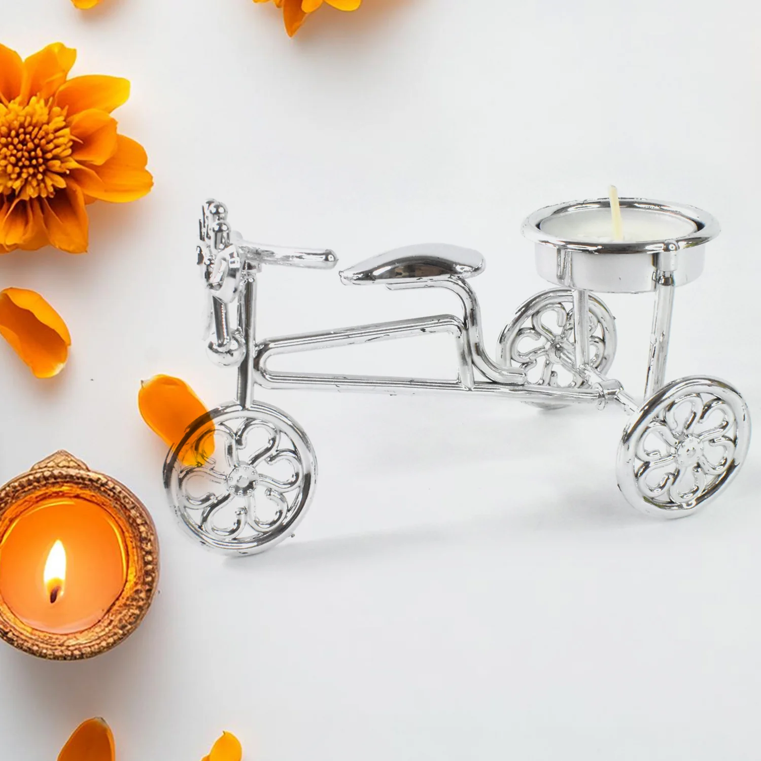 Cycle Tealight Holder – Festive Decorative Candle Stand for Diwali - Image 6