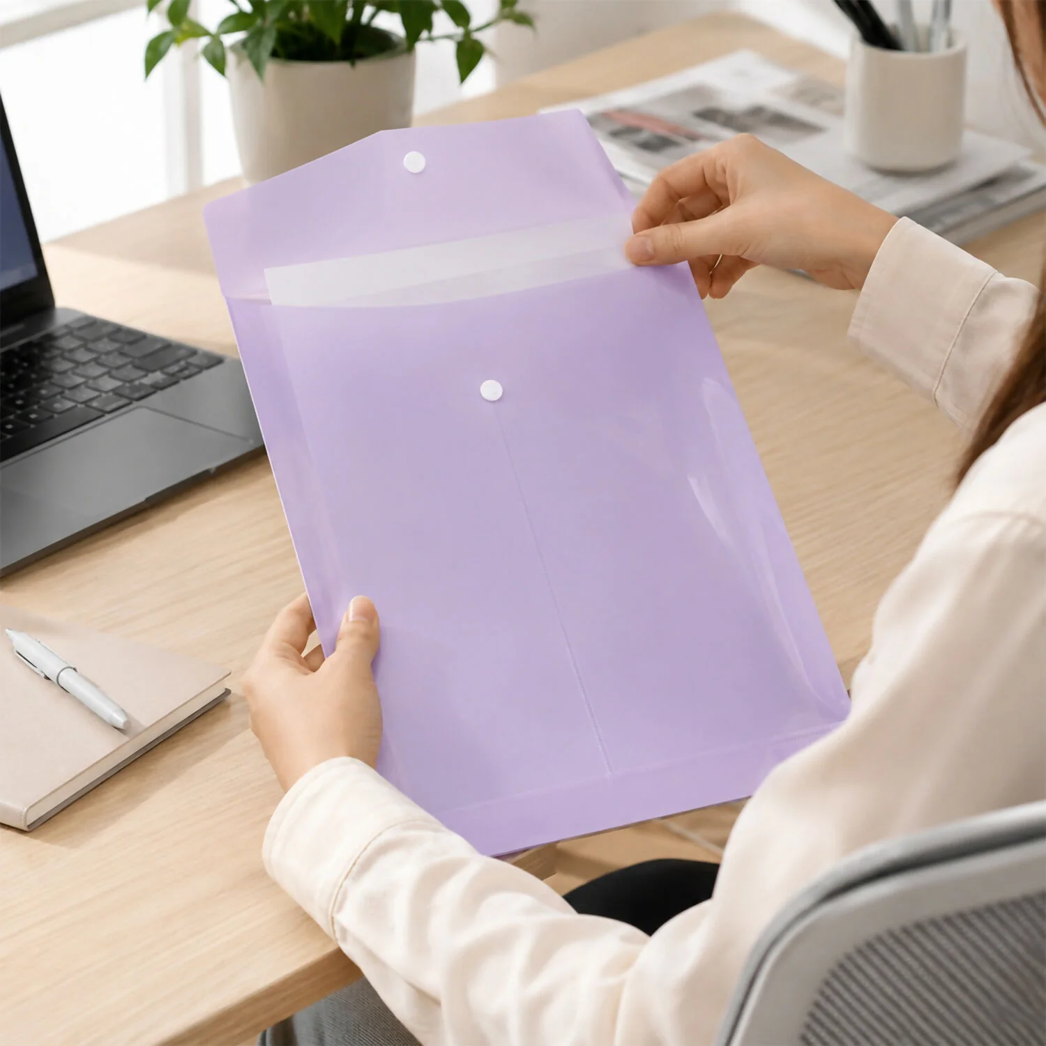 Pastel A4 Vertical Document Folder – Durable & Stylish Organization - Image 2