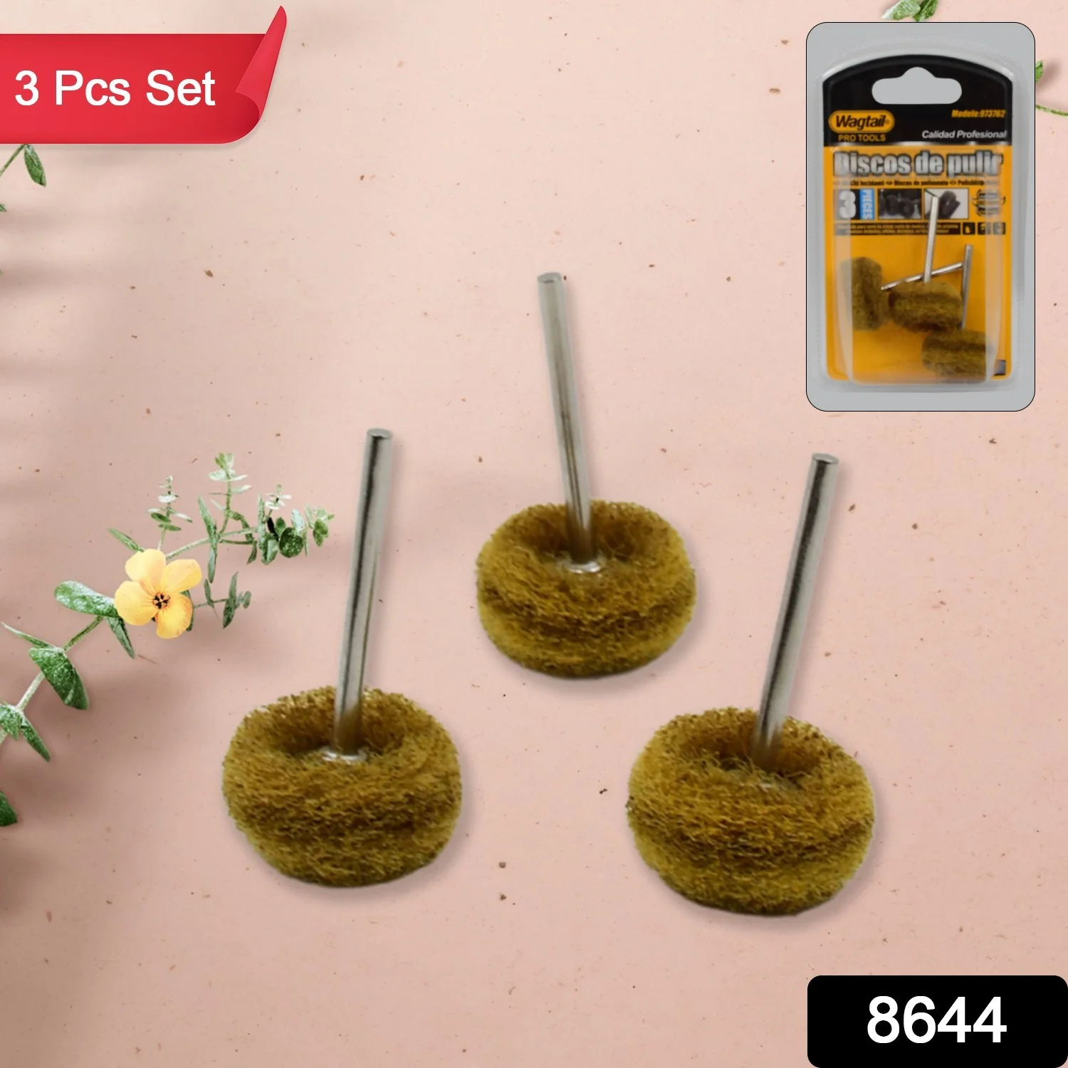 Abrasive Buffing Wheel Set – 3mm Shank for Rotary Tools | Wagtail - Image 2