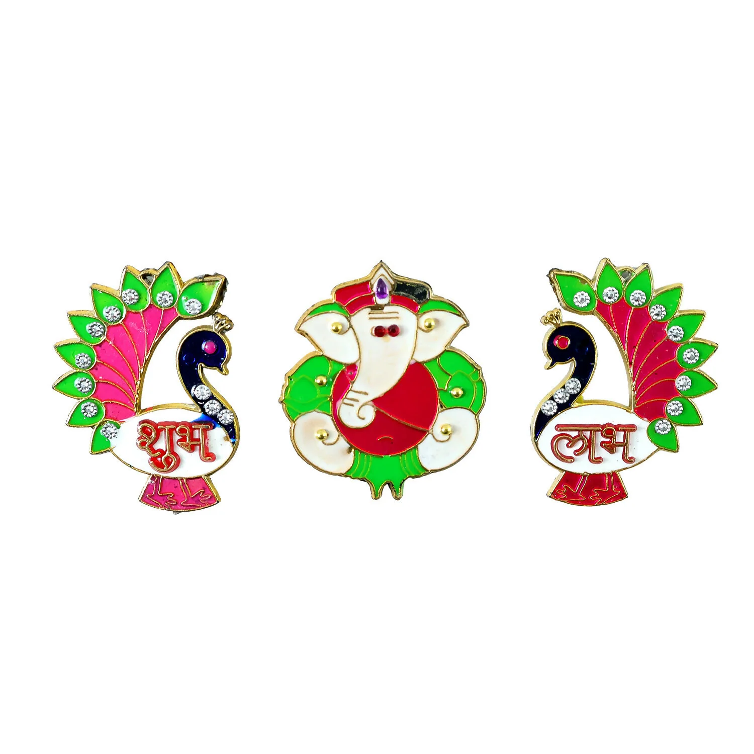 Ganesh Shubh Labh Door Hanging Set – Acrylic Meenakari Decor - Image 5