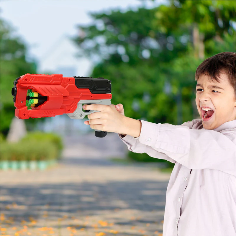 6-Dart Slam-Fire Toy Gun – Rotating Drum & Long-Range Power - Image 2