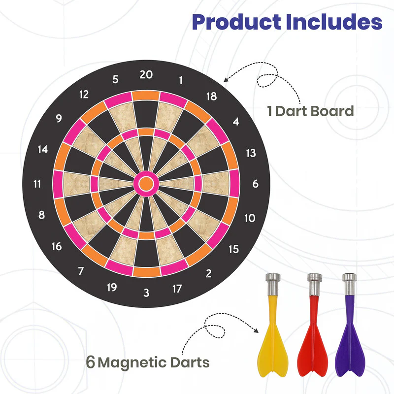 Magnetic Dart Board – Safe Indoor Dart Set with 6 Darts - Image 5