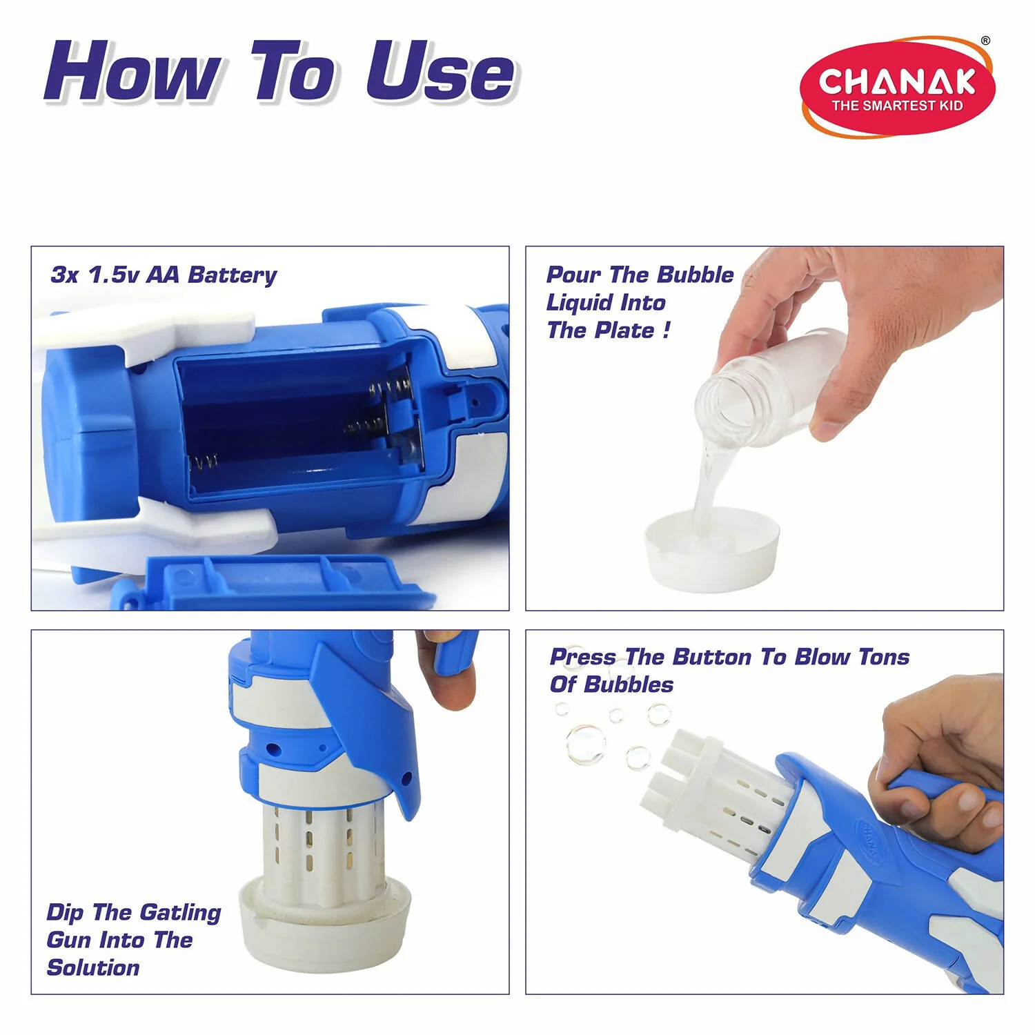 Gatling Bubble Gun for Kids - 8-Hole Bubble Toy | Aditi - Image 4