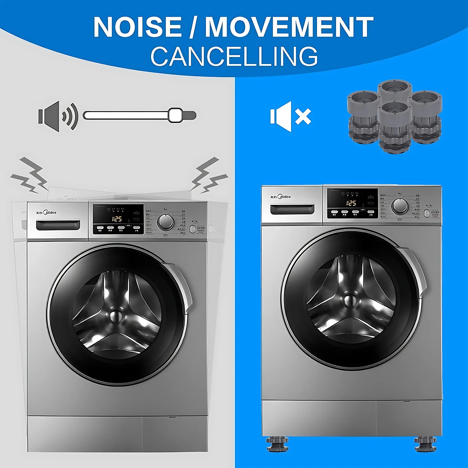 Anti-Vibration Pads for Washing Machines & Refrigerators – Adjustable Height & Stable Base - Image 6