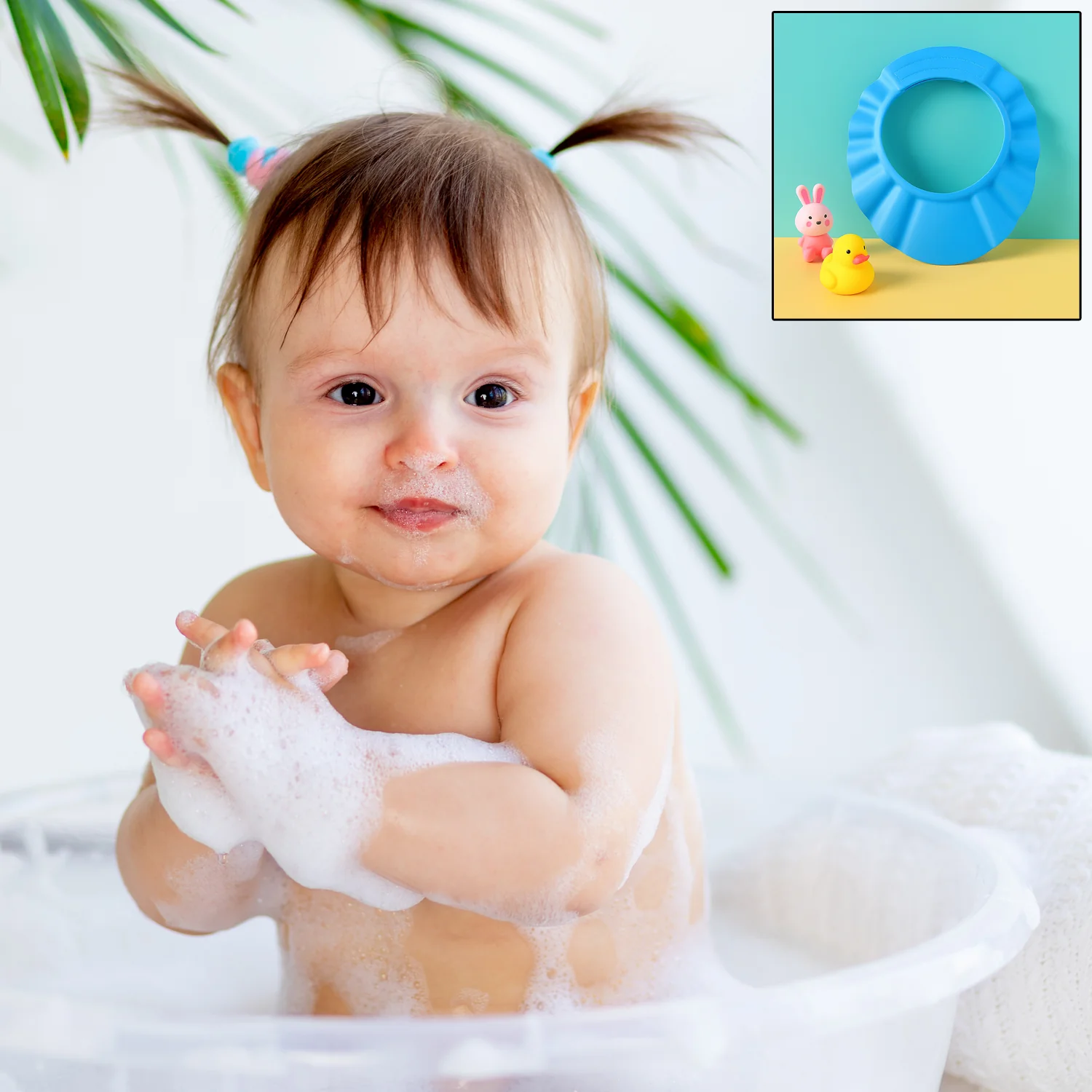 Adjustable Baby Shower Hat – Soft, Splash-Proof Protection - Image 4