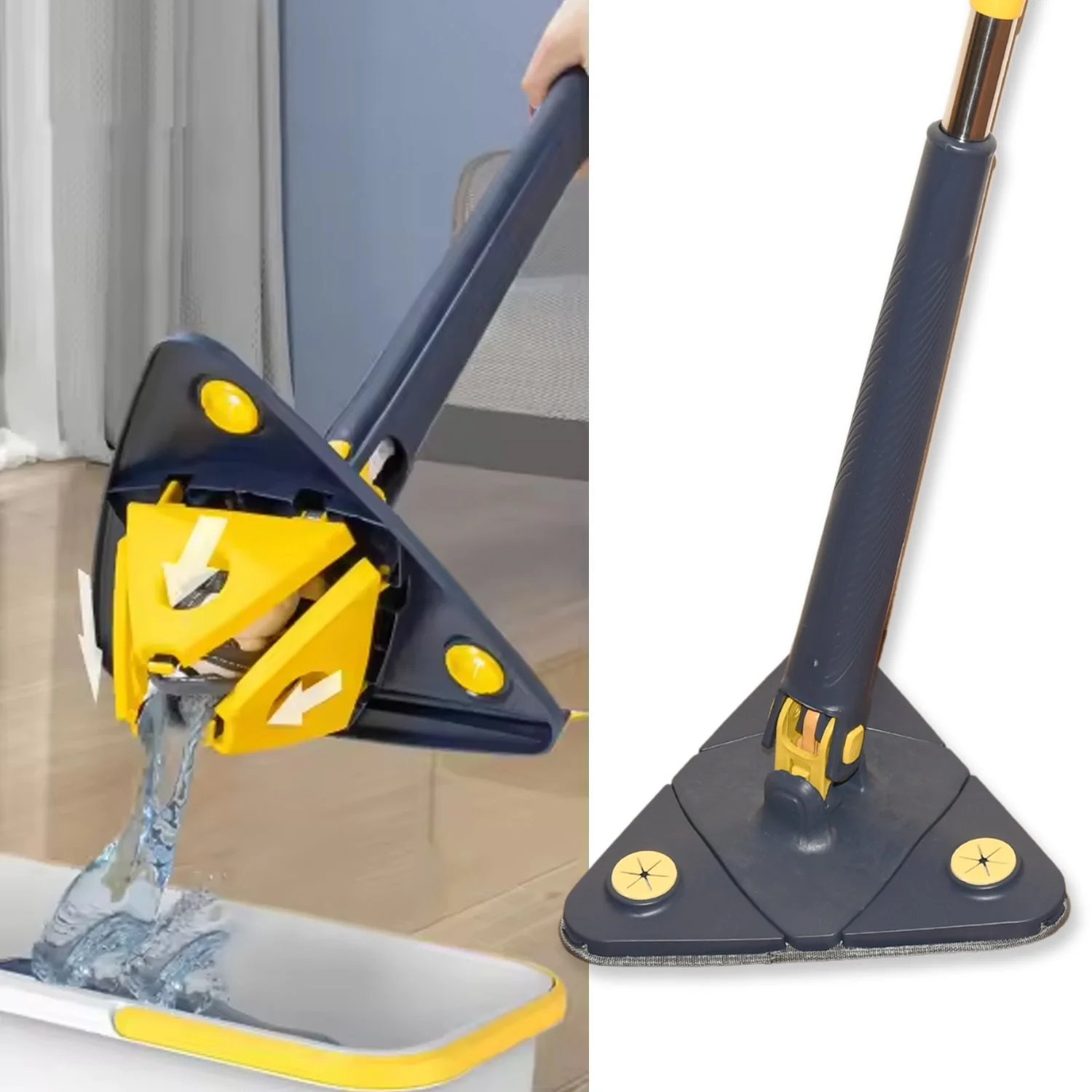 Triangle Cleaning Mop – 360° Rotatable with Long Handle | Storenzo - Image 4