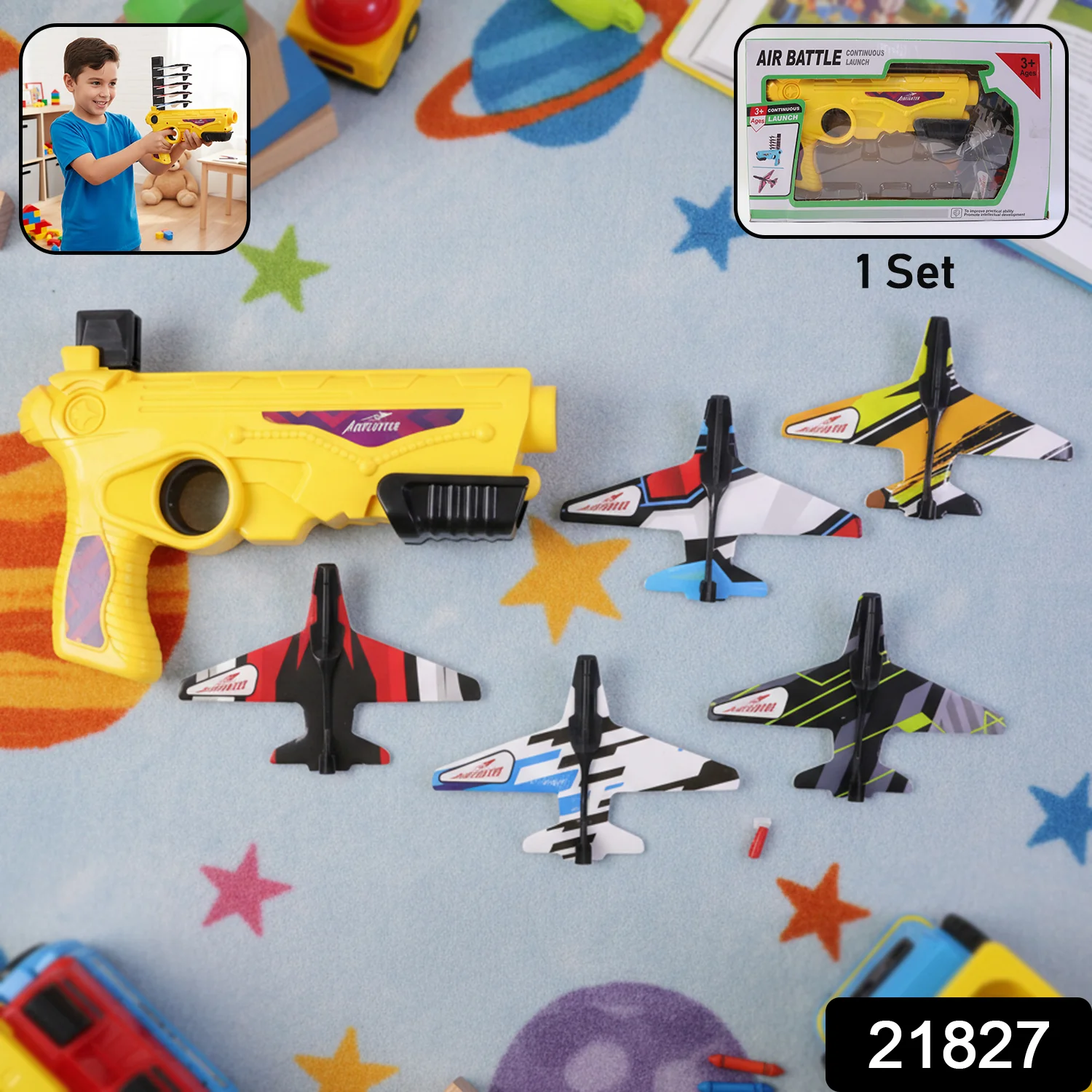 Air Battle Plane Launcher Toy – Safe Foam Glider Set for Kids - Image 2
