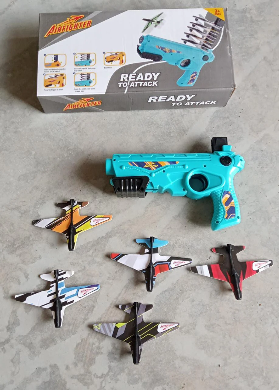 Airplane Launcher Toy – 5 Foam Planes & Gun | Play & Move - Image 9