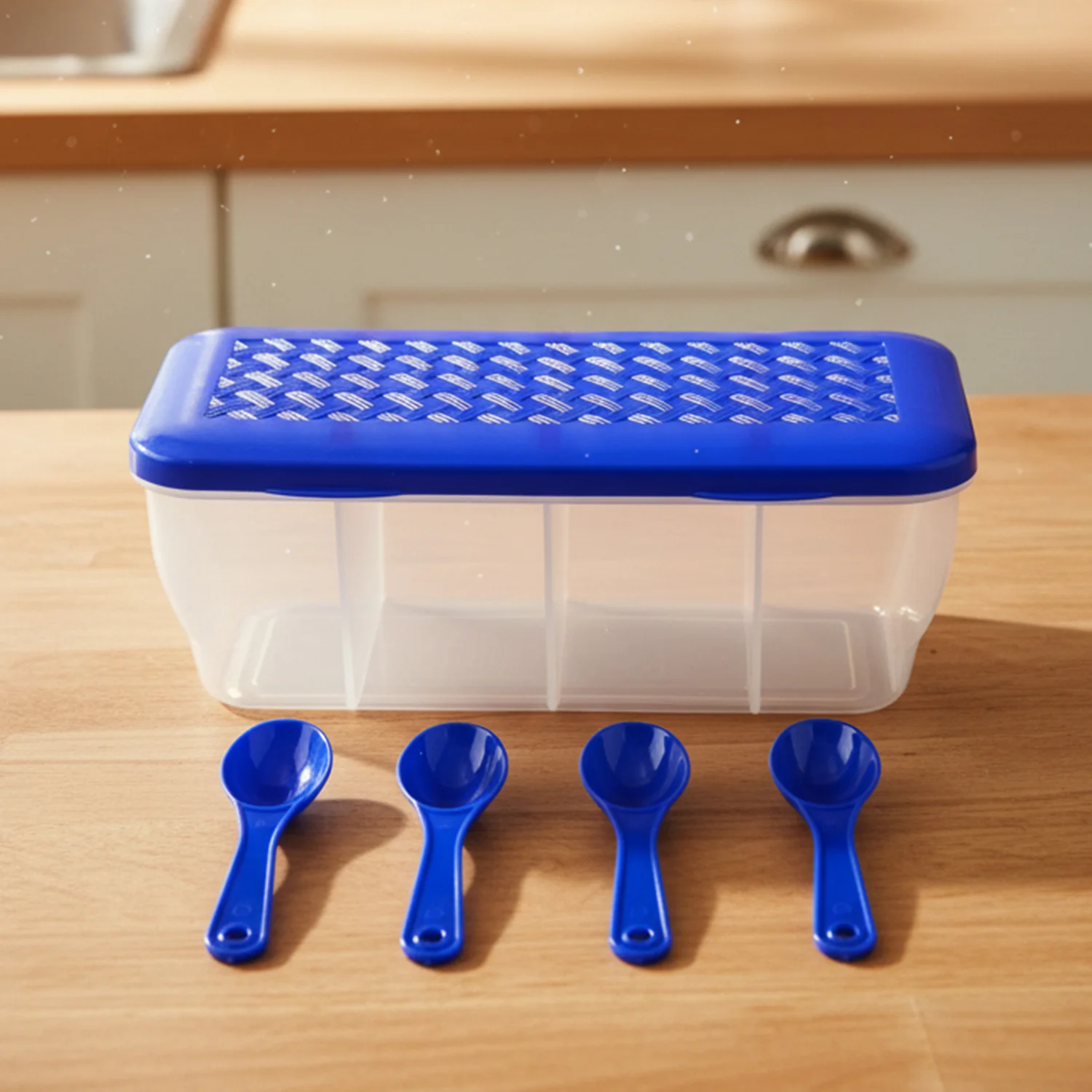 Airtight 4-Section Storage Container – Spice Jar with Spoons | Tidy Table - Image 6