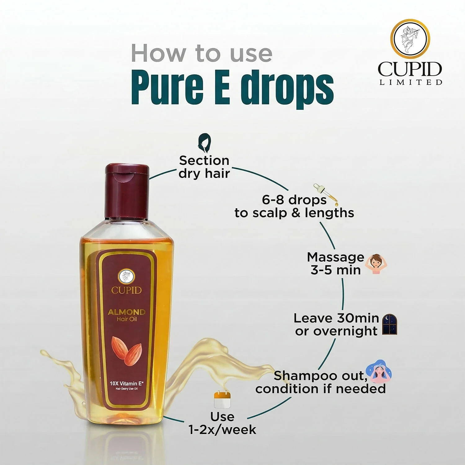 Almond Hair Oil – Nourishing Hair Care with Vitamin E for Shine and Reduction of Hair Fall - Image 3