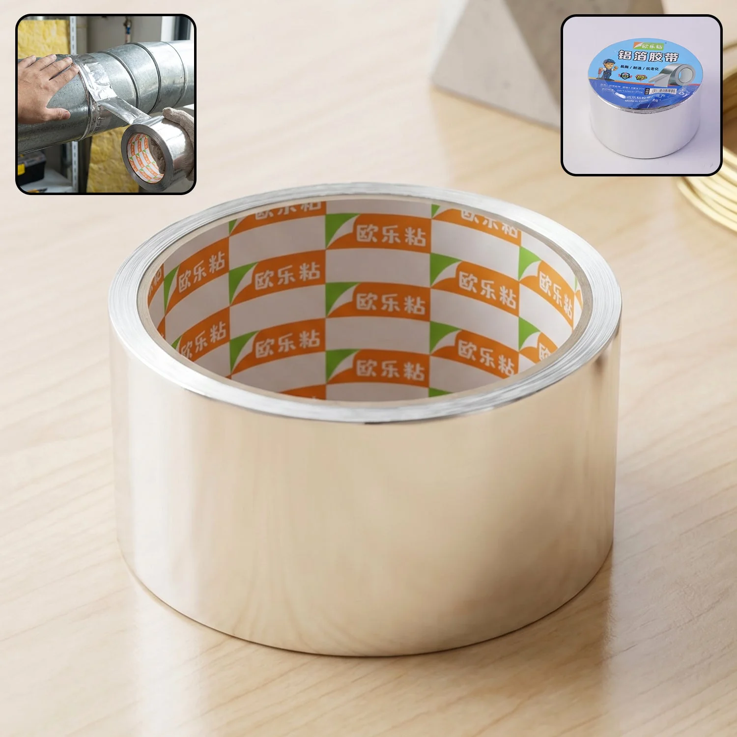 Heat-Resistant Aluminium Foil Tape – Waterproof Pipe Sealant for HVAC - Image 3