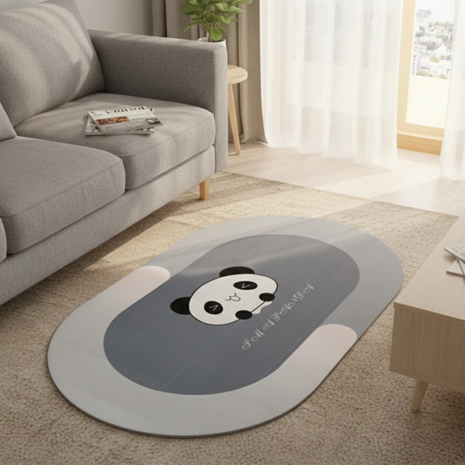 Panda Printed Anti-Slip Bathroom Floor Mat – Soft Quick Dry Comfort - Image 5