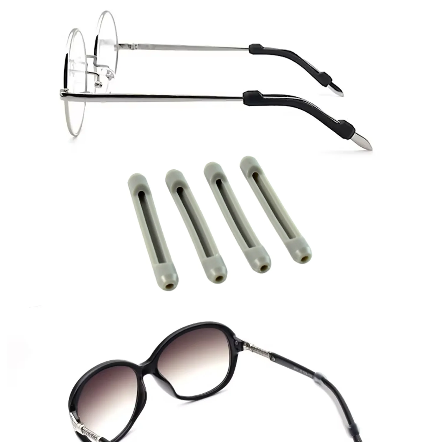 Anti-Slip Eyeglass Temple Tip Sleeves – Soft Comfortable Grip (4 Pc) - Image 3