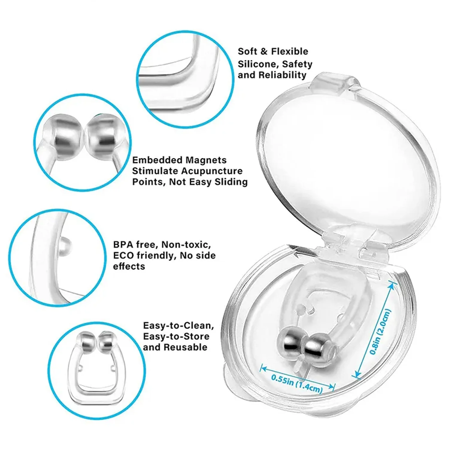 Anti-Snore Nose Clip – Silicone Magnetic Relief for Snoring - Image 9