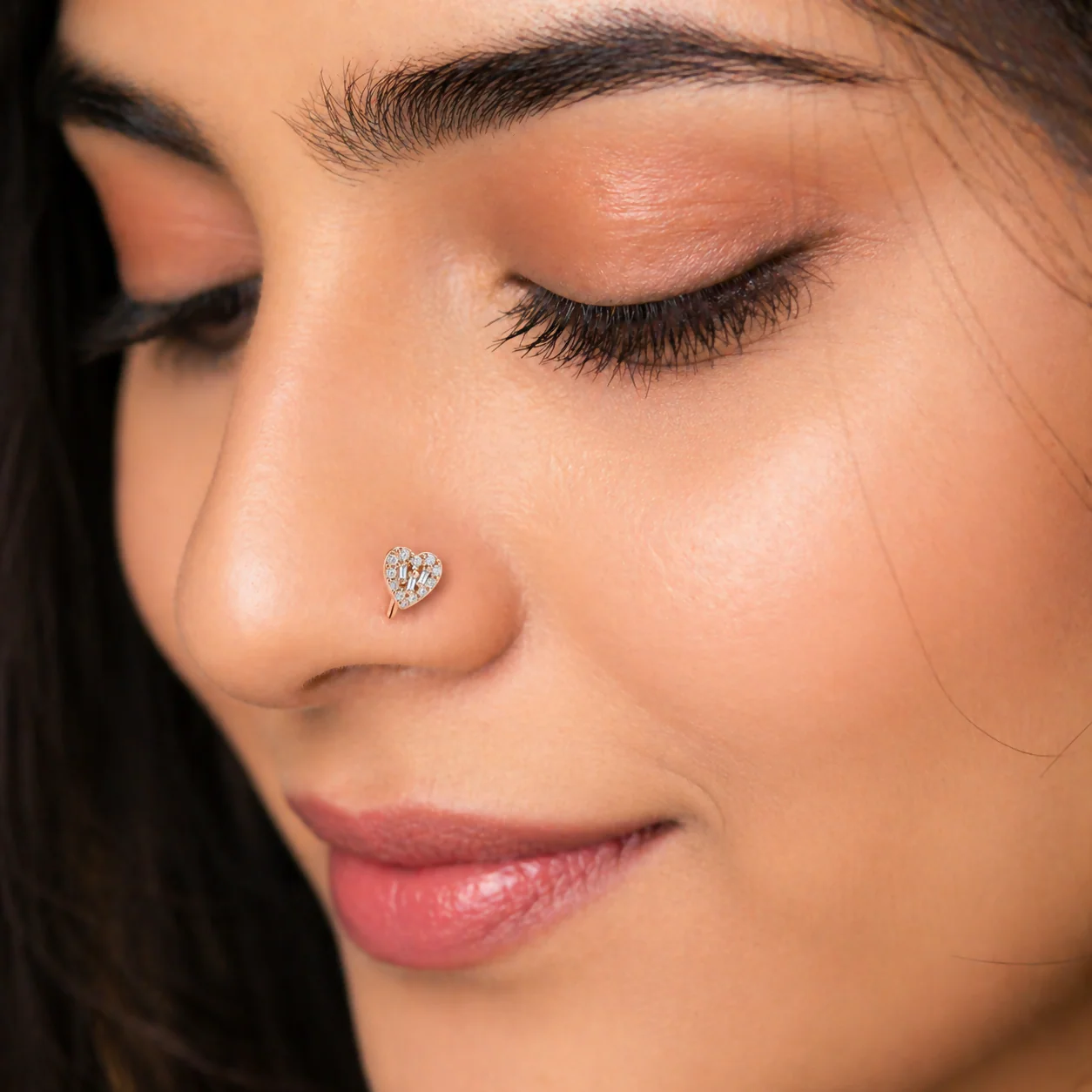 Anti-Tarnish Heart Shaped Nose Stud – Elegant & Durable Accessory - Image 4
