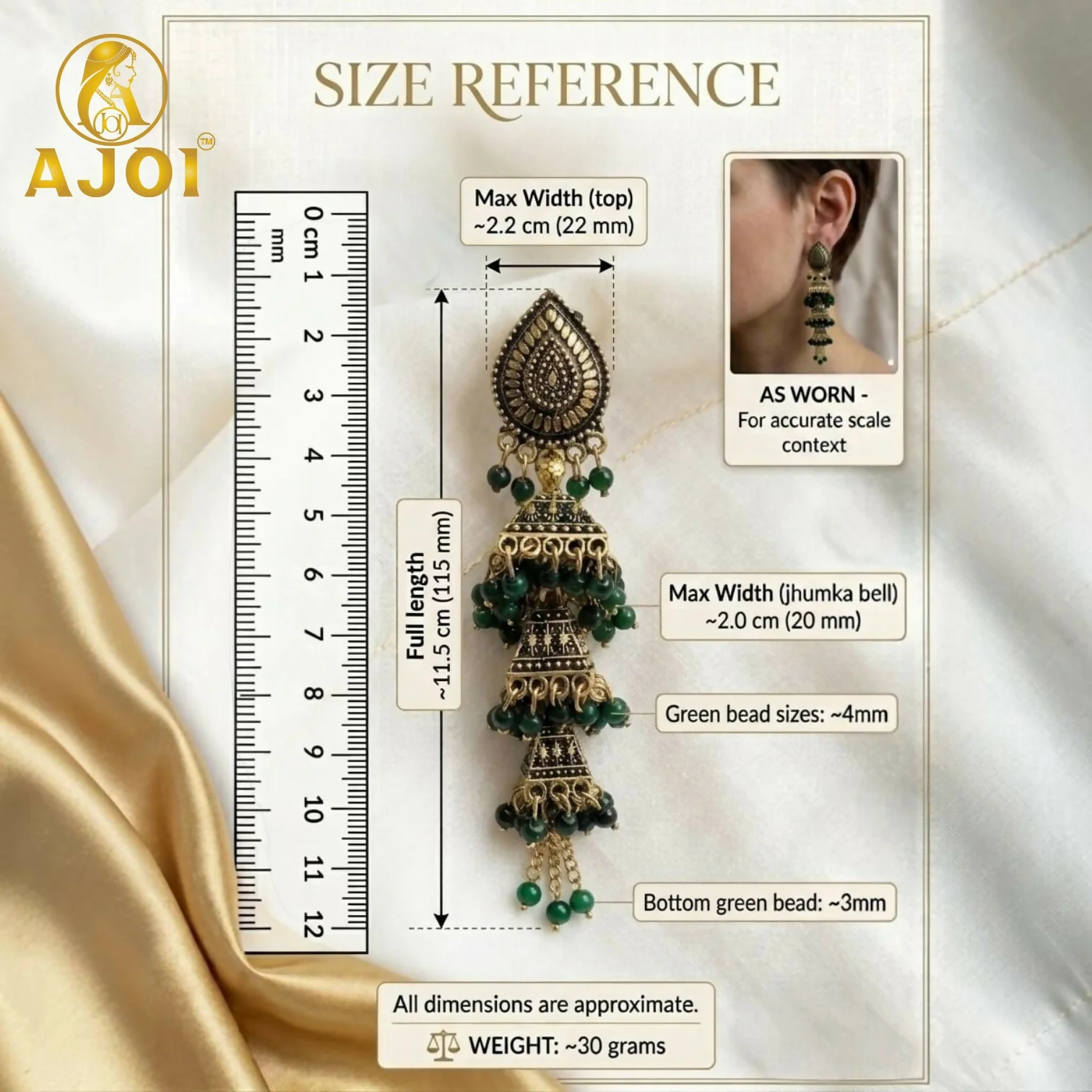 Oxidised Gold Jhumka Earrings – Elegant Traditional Jewelry - Image 5