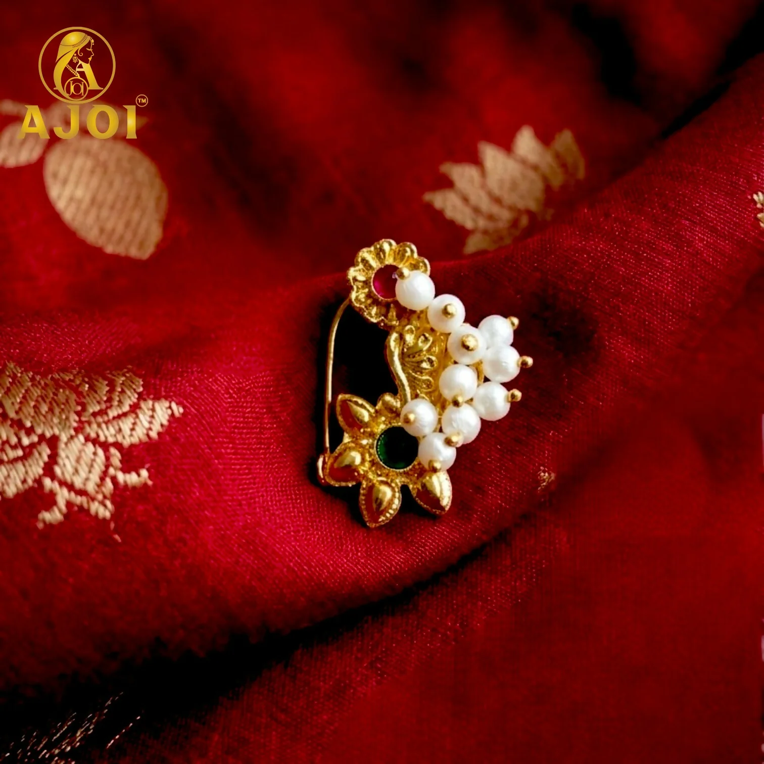Maharashtrian Nath Nose Pin – Elegant Bridal & Traditional Accessory - Image 2