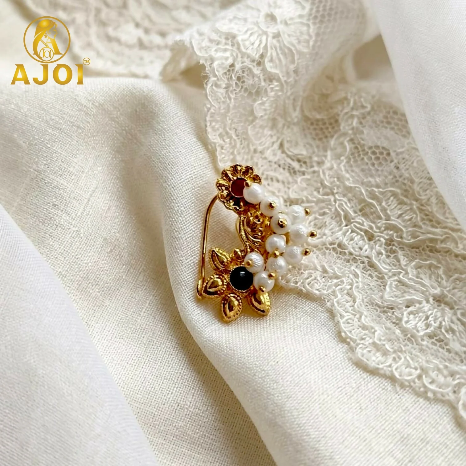 Maharashtrian Nath Nose Pin – Elegant Bridal & Traditional Accessory - Image 4