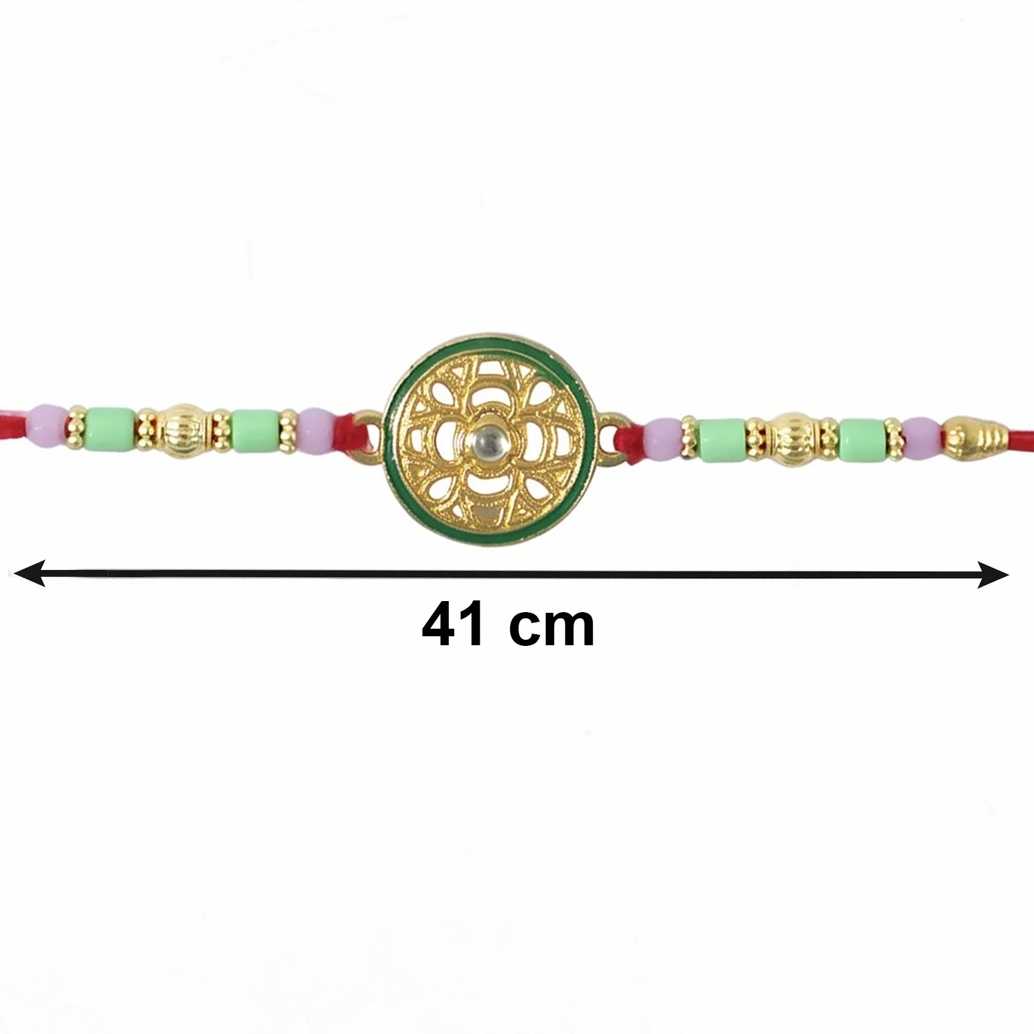 Rakhi – Beautiful Designer Golden Floral Wheel for Raksha Bandhan - Image 6