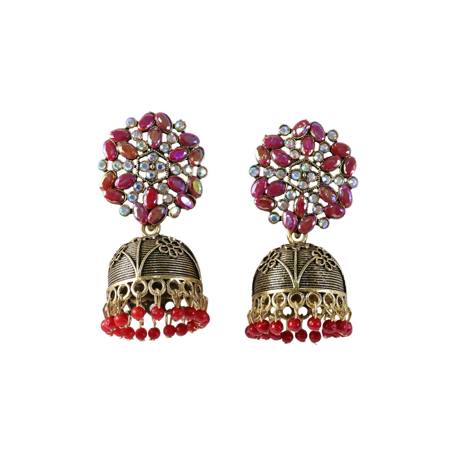 Antique Golden Jhumka Earrings – Elegant Festive Accessory - Image 5