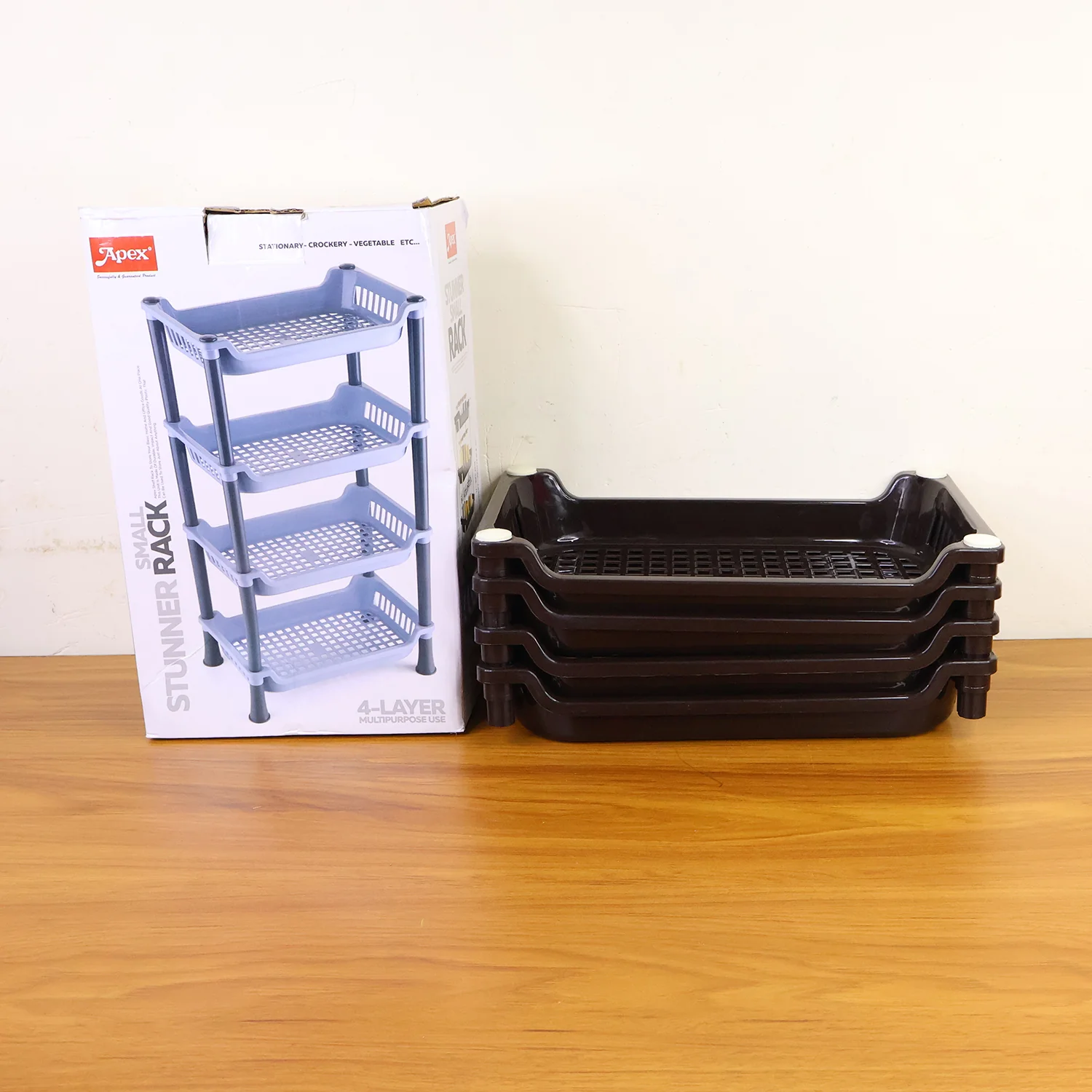 Plastic Storage Rack – 4-Layer Multi-Purpose Organizer - Image 8