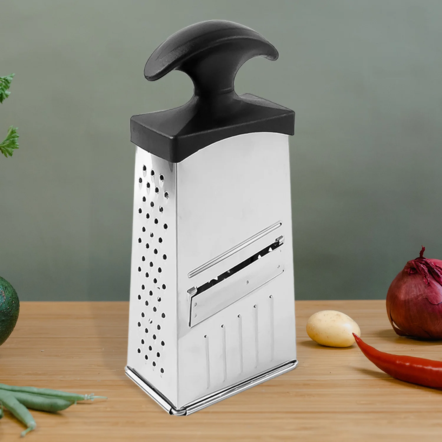 Stainless Steel 4-in-1 Grater & Slicer – Multipurpose Kitchen Tool - Image 6
