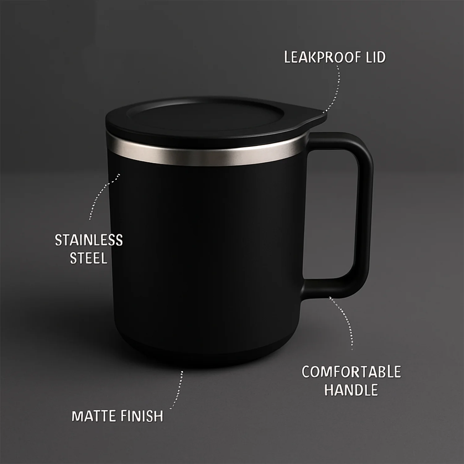 Insulated Coffee Mug – 400ml Double Wall Steel Travel Mug - Image 4