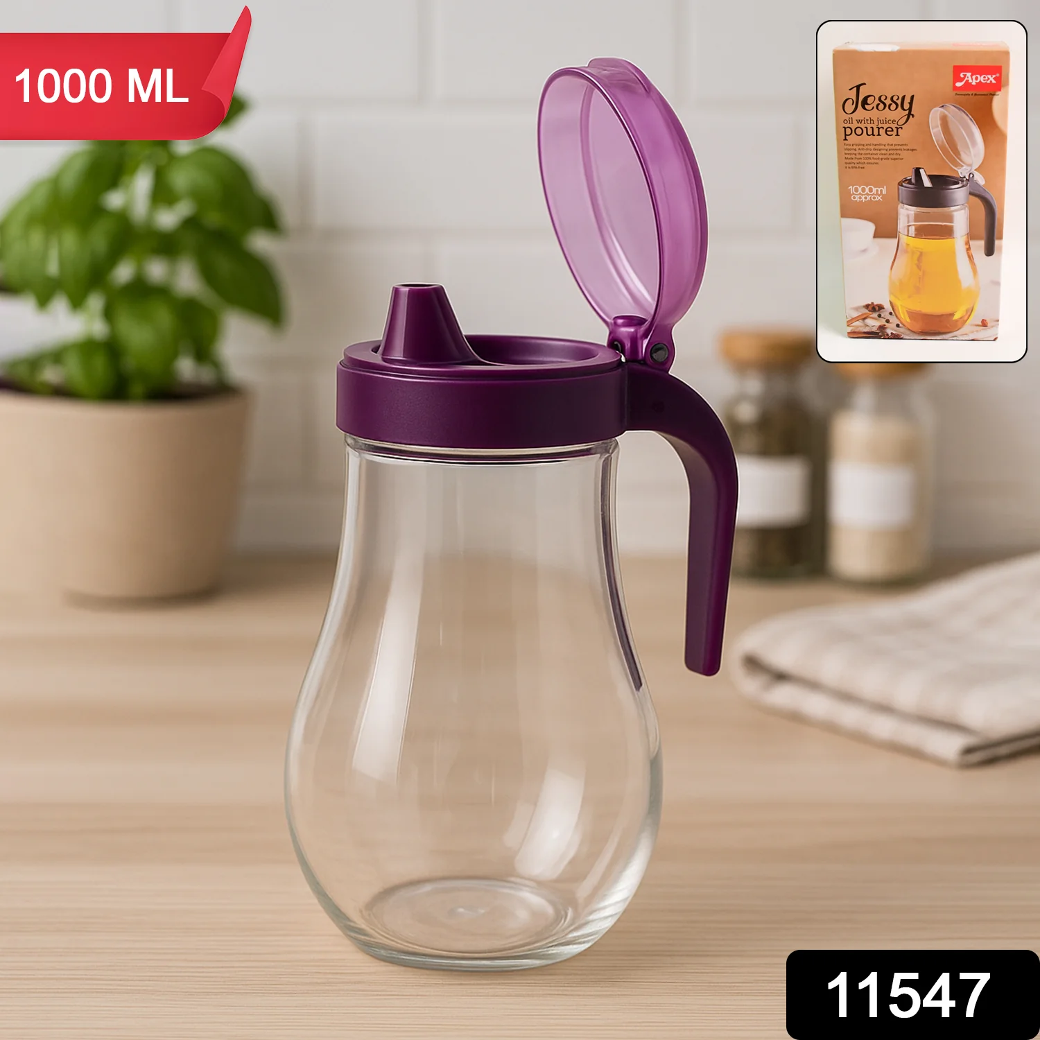 Oil and Juice Pourer Bottle – 1000ml Leakproof Dispenser - Image 2