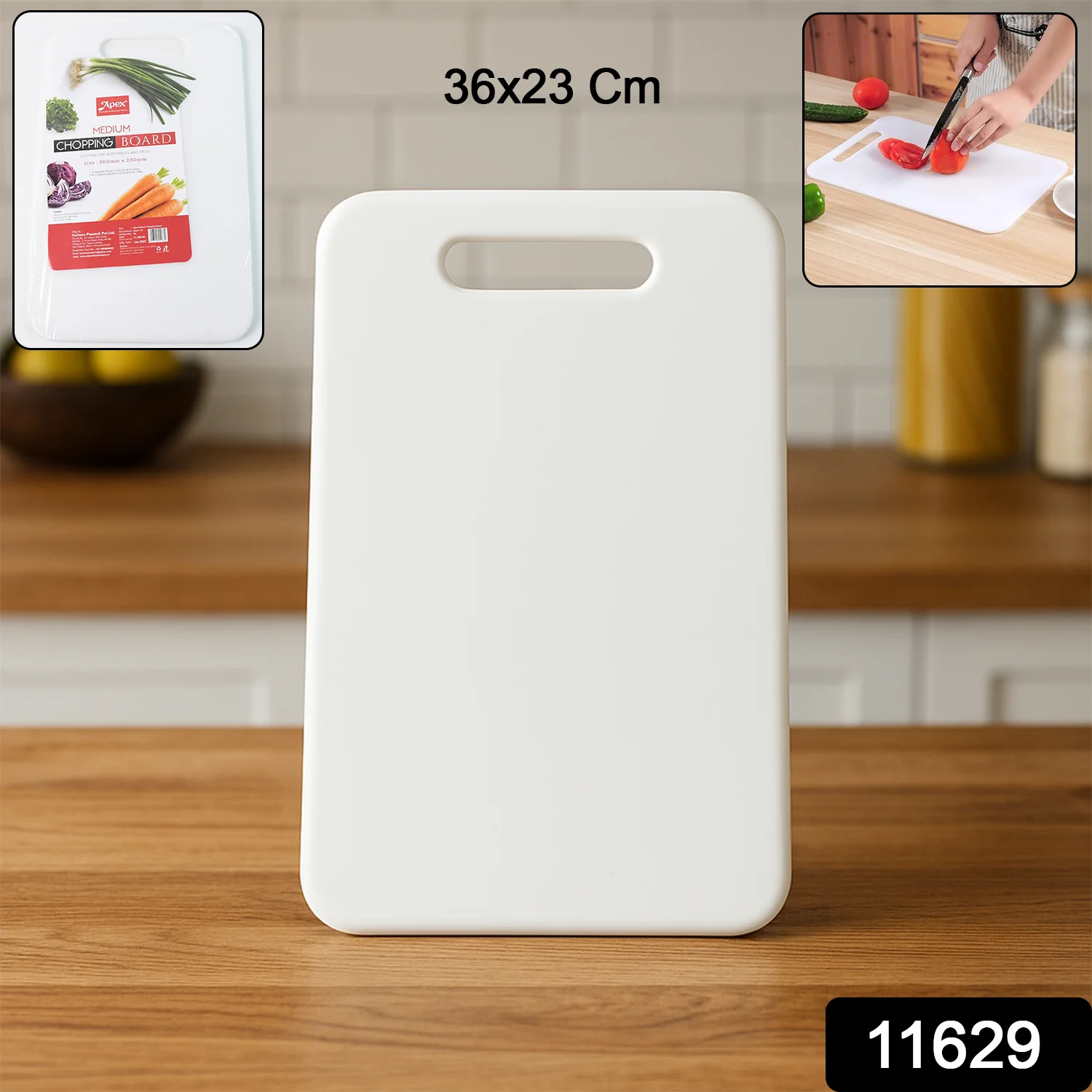 Medium Plastic Chopping Board – Durable & Food-Safe 36x23cm - Image 2