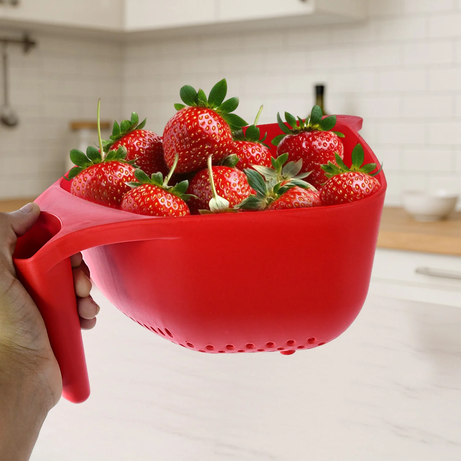 Plastic Strainer Bowl – Ergonomic Handle & Quick Drainage - Image 7