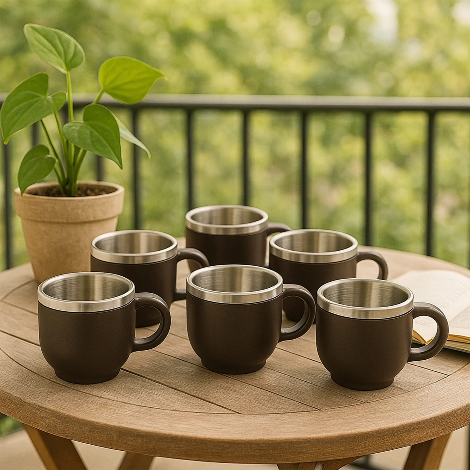 Stainless Steel Cappuccino Mugs – Double Wall Insulated 100ML Set - Image 6