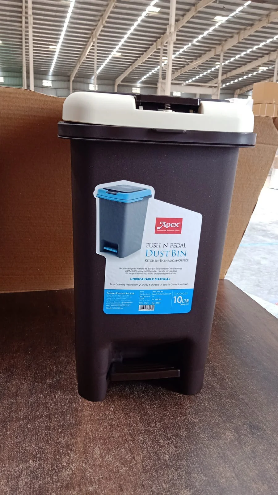 Push N Pedal Plastic Dustbin – 10L Capacity, Hands-Free Hygiene - Image 8