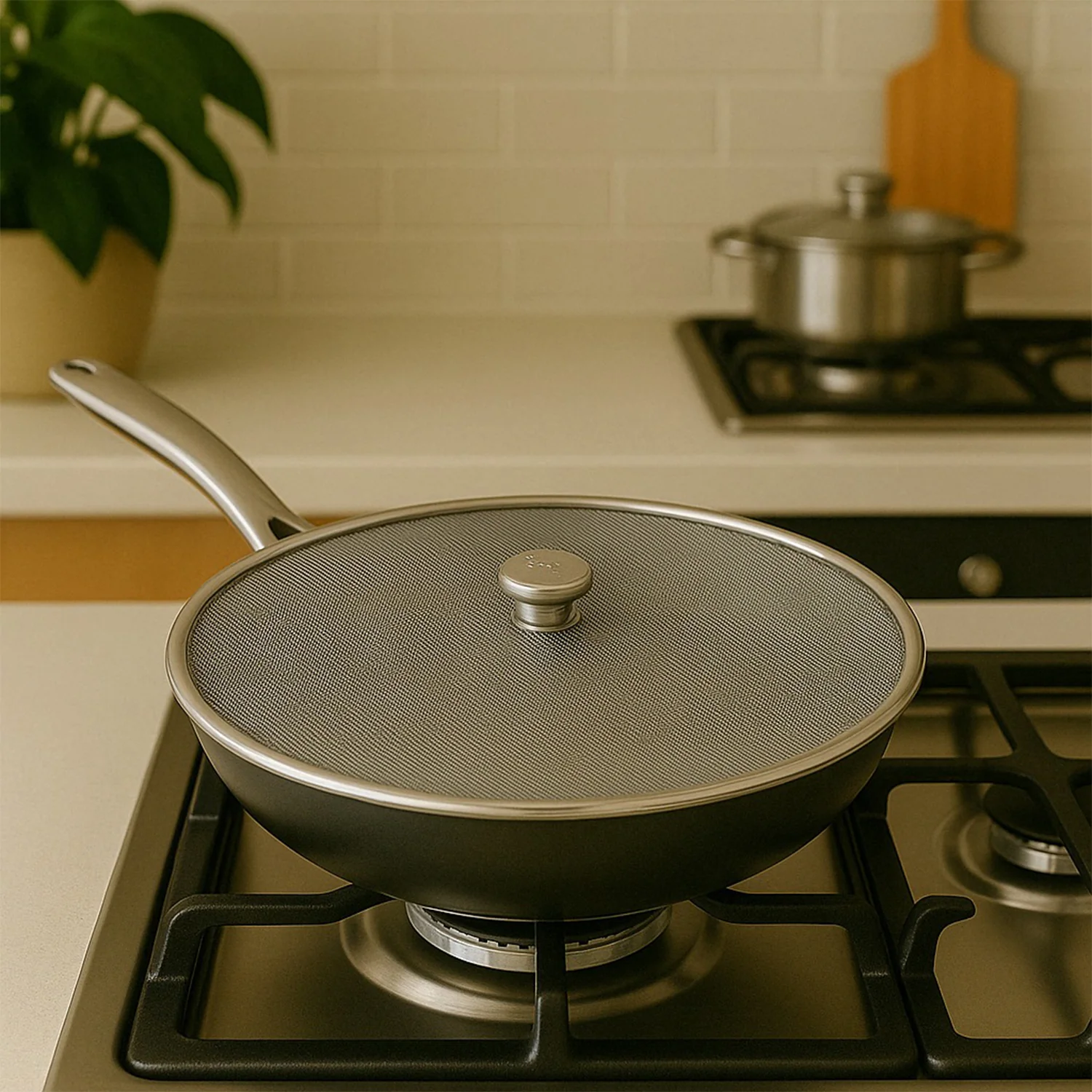 Stainless Steel Mesh Splatter Guard – Safe & Mess-Free Frying - Image 7