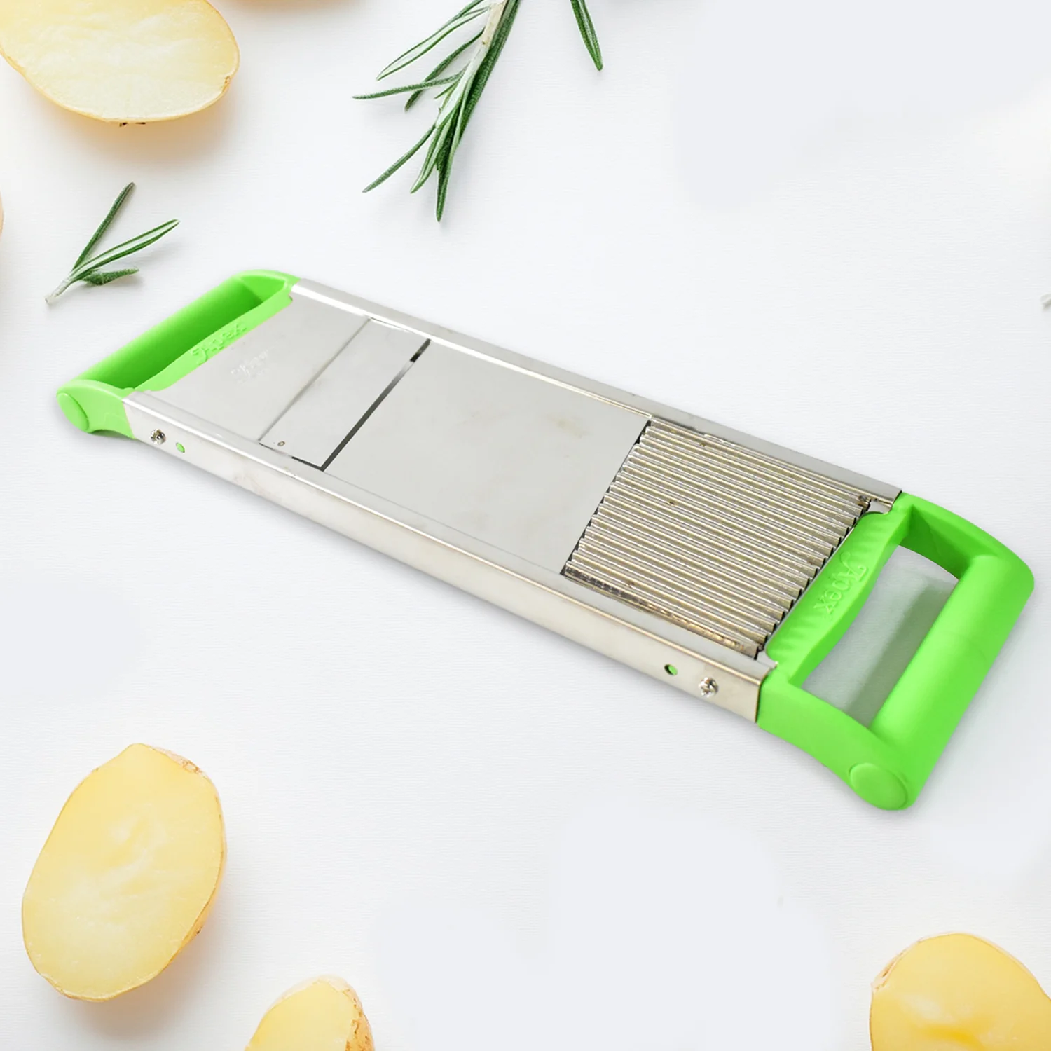 Stainless Steel Vegetable Slicer – Durable 2-in-1 Mandoline Cutter - Image 4