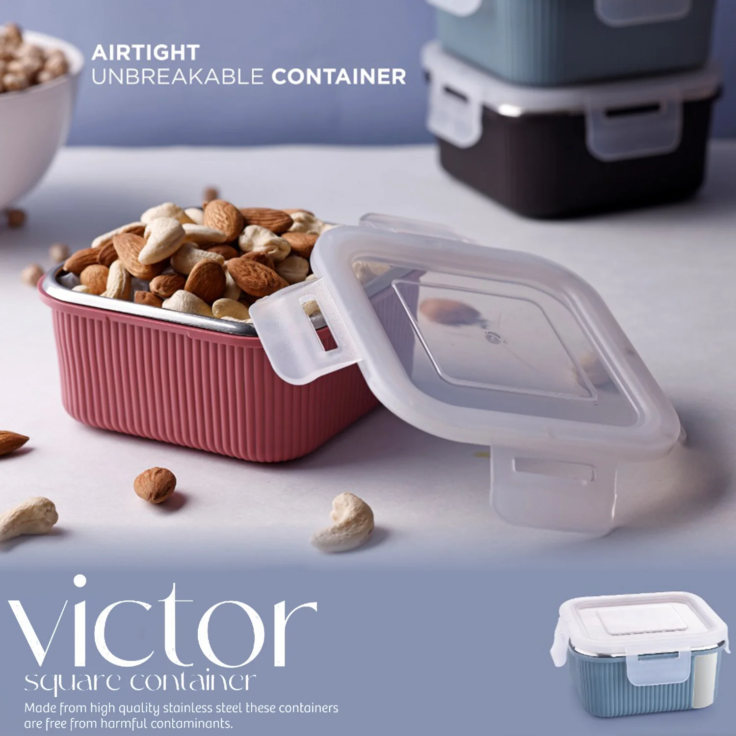 Square Stainless Steel Food Storage Container – 400ml Airtight - Image 6