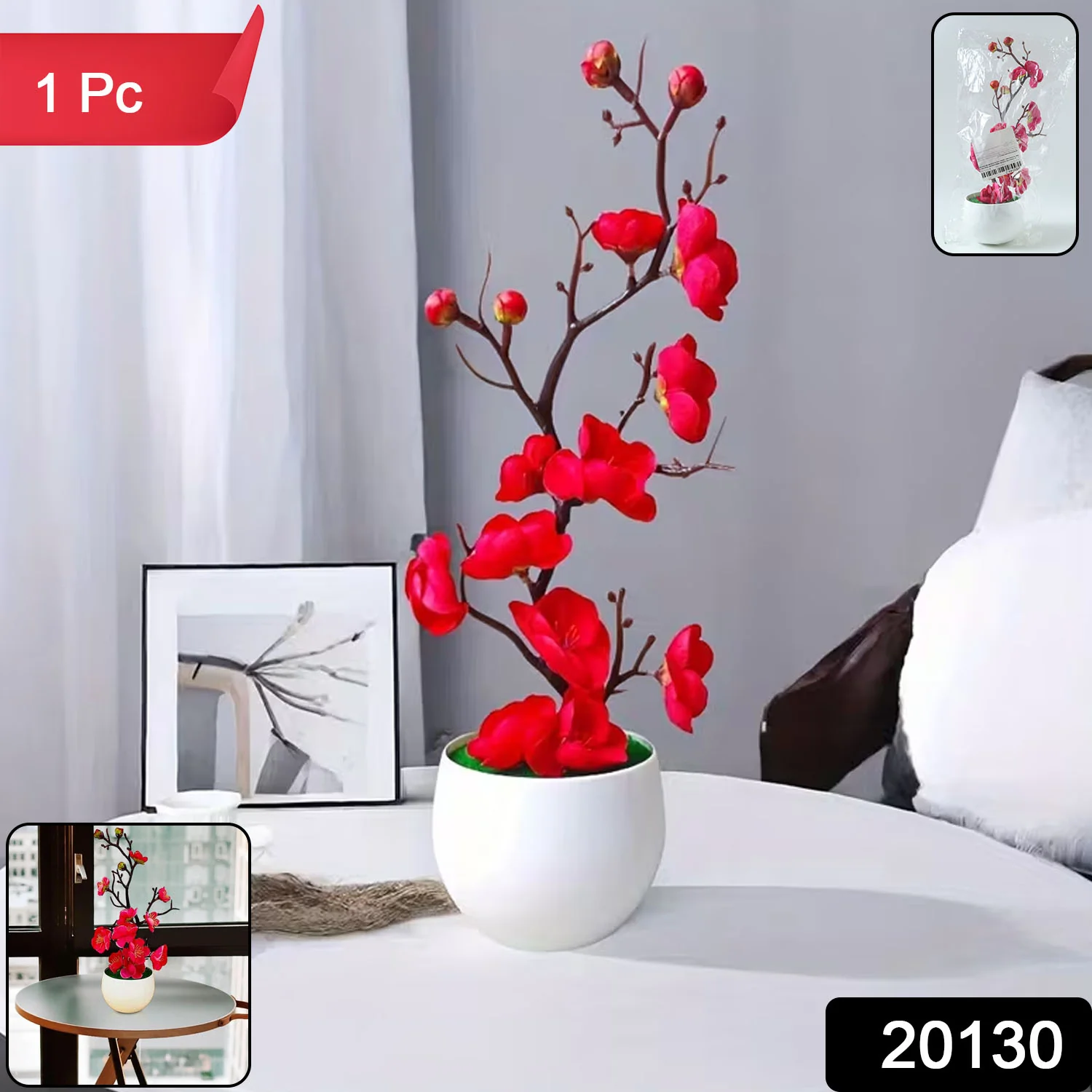 Artificial Flower Pot Plant – Realistic Maintenance-Free Decor - Image 2