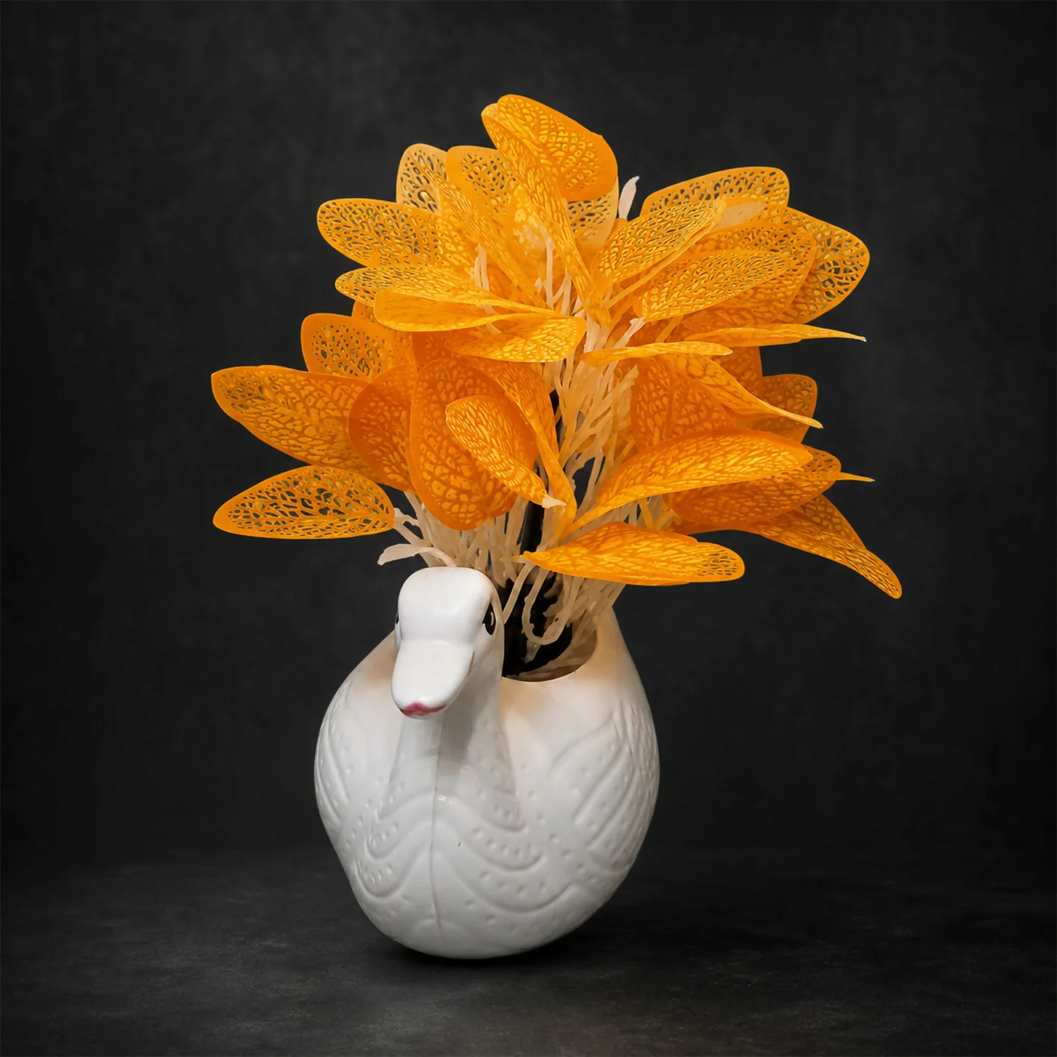 Artificial Decor Vase – Unique White Swan Design for Home - Image 4