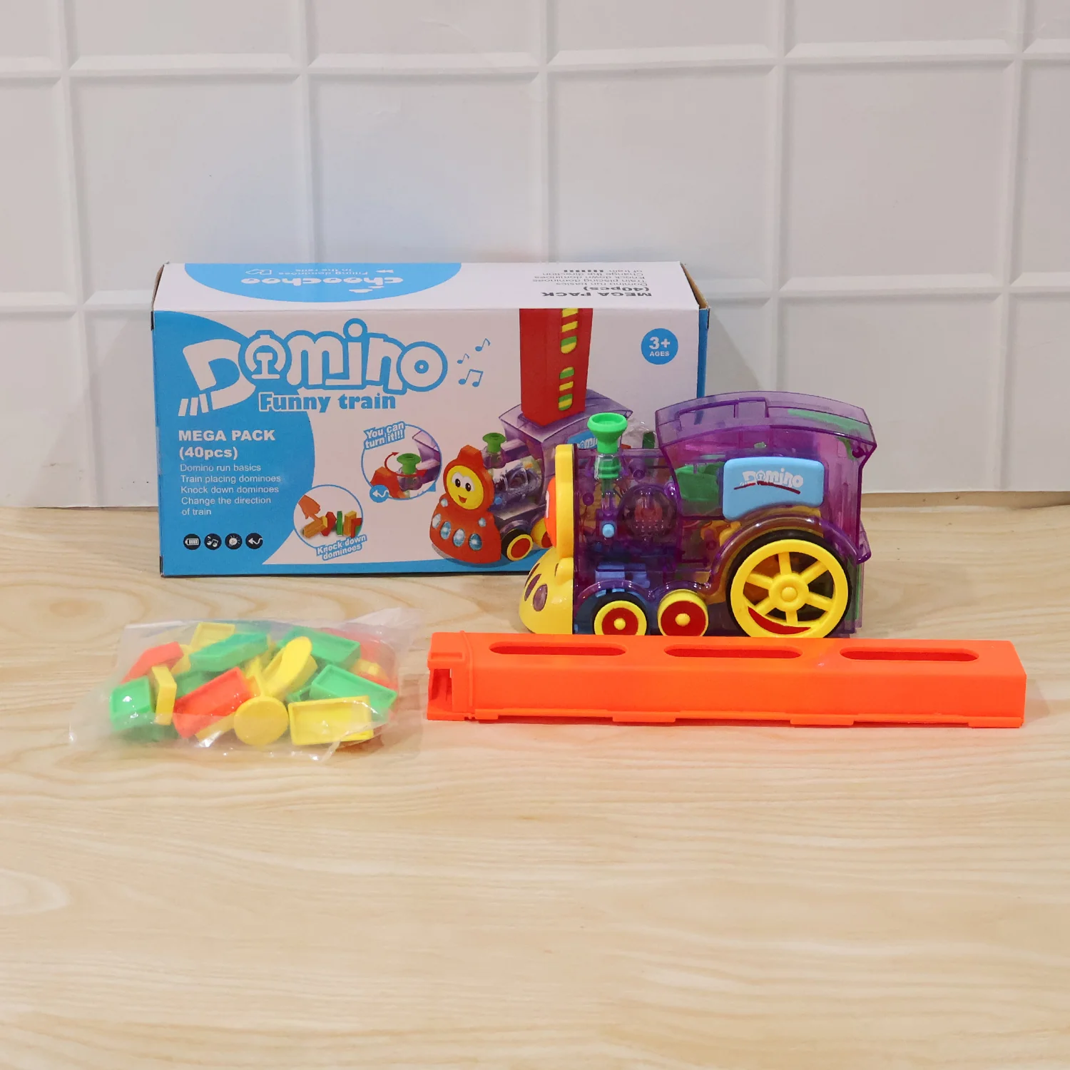 Automatic Domino Laying Train Engine Toy with Light and Music for K... - Image 9