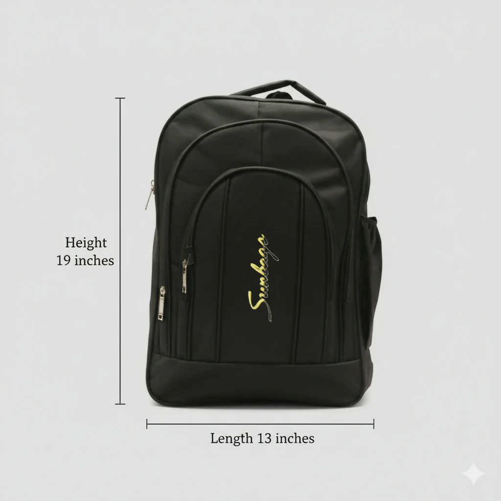 Black Backpack – Spacious Durable Office & Travel Bag - Image 4