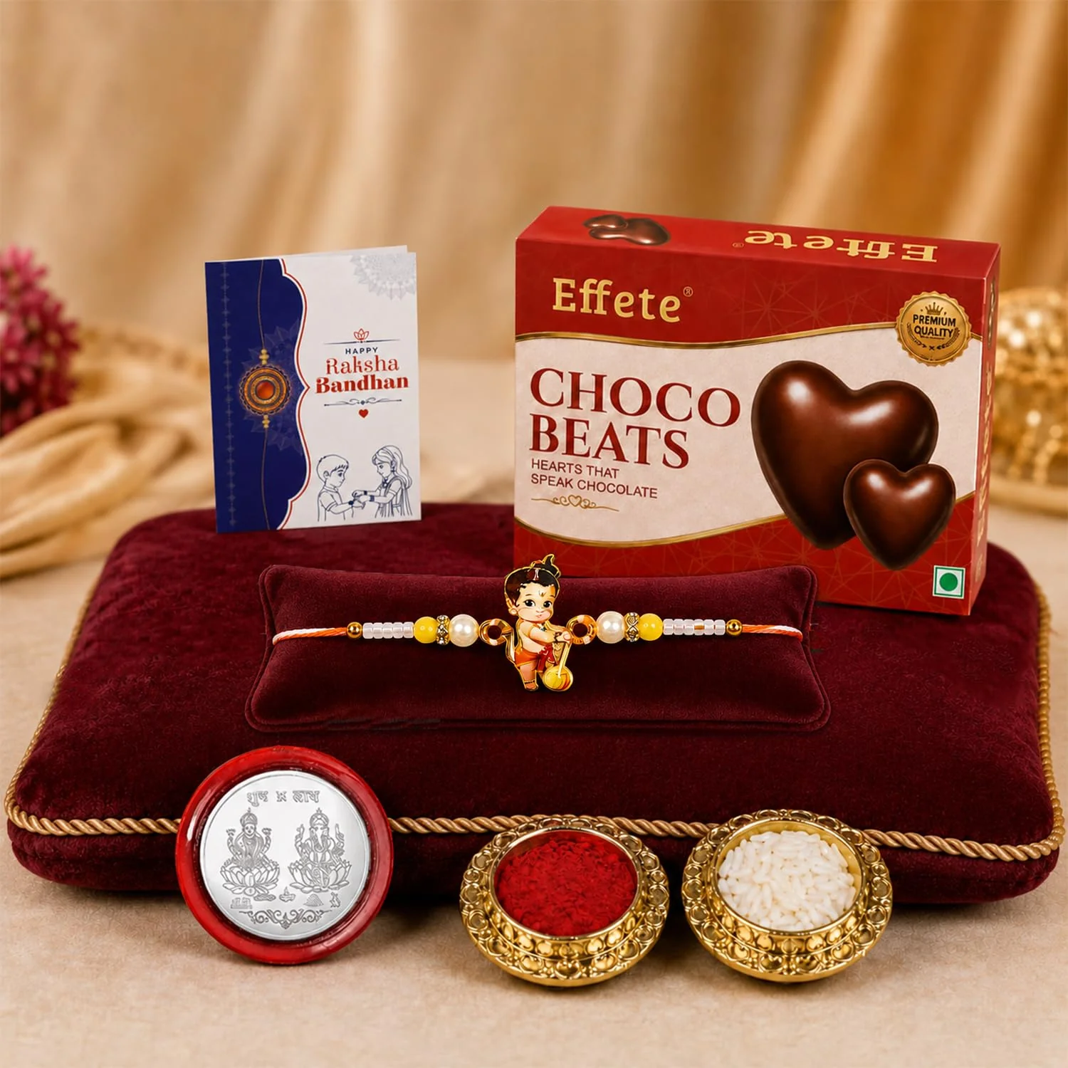 Bal Hanuman Rakhi Combo - Raksha Bandhan Gift with Choco Beats 32gm, Pack of 5 for Bhaiya - Image 2