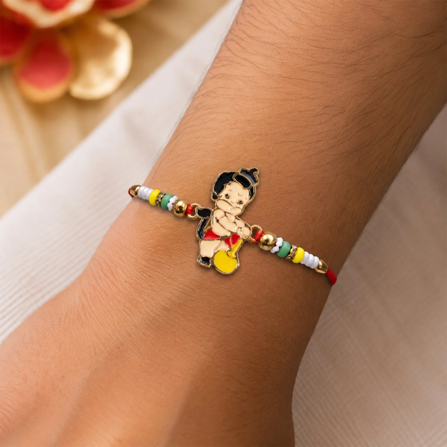 Bal Hanuman Multicolor Bead Rakhi – Symbol of Blessings and Protection - Image 2