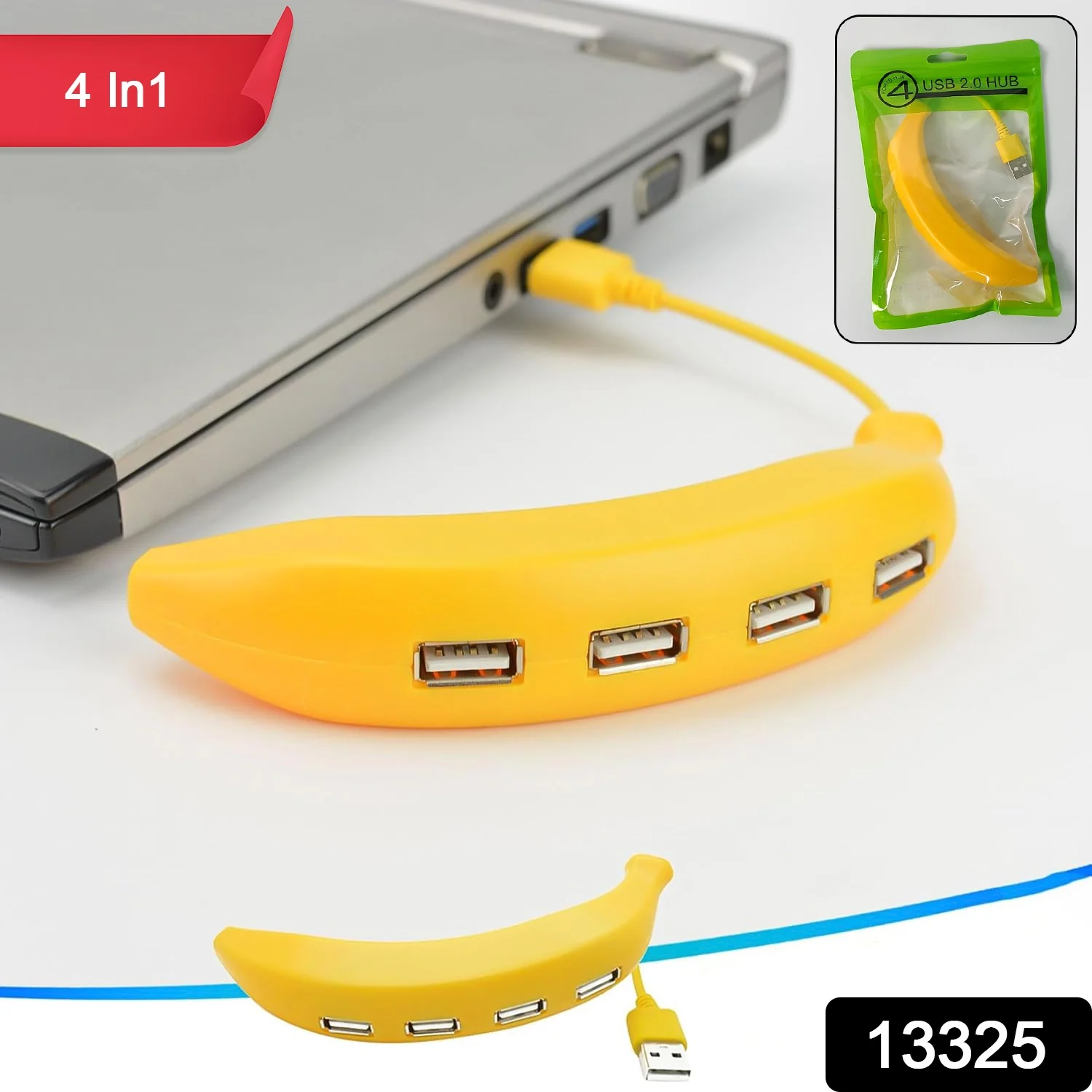 Banana Shape USB Hub – 4-Port 2.0 Splitter | Wiregenix - Image 2