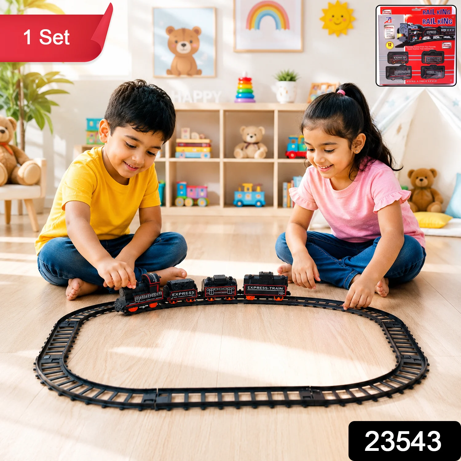Battery Operated Train Set – Lights & Sounds for Kids' Fun - Image 2