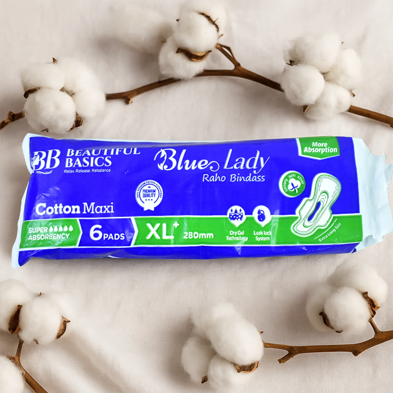 Blue Lady XL Sanitary Pads 280mm – Heavy Flow Protection - Image 3