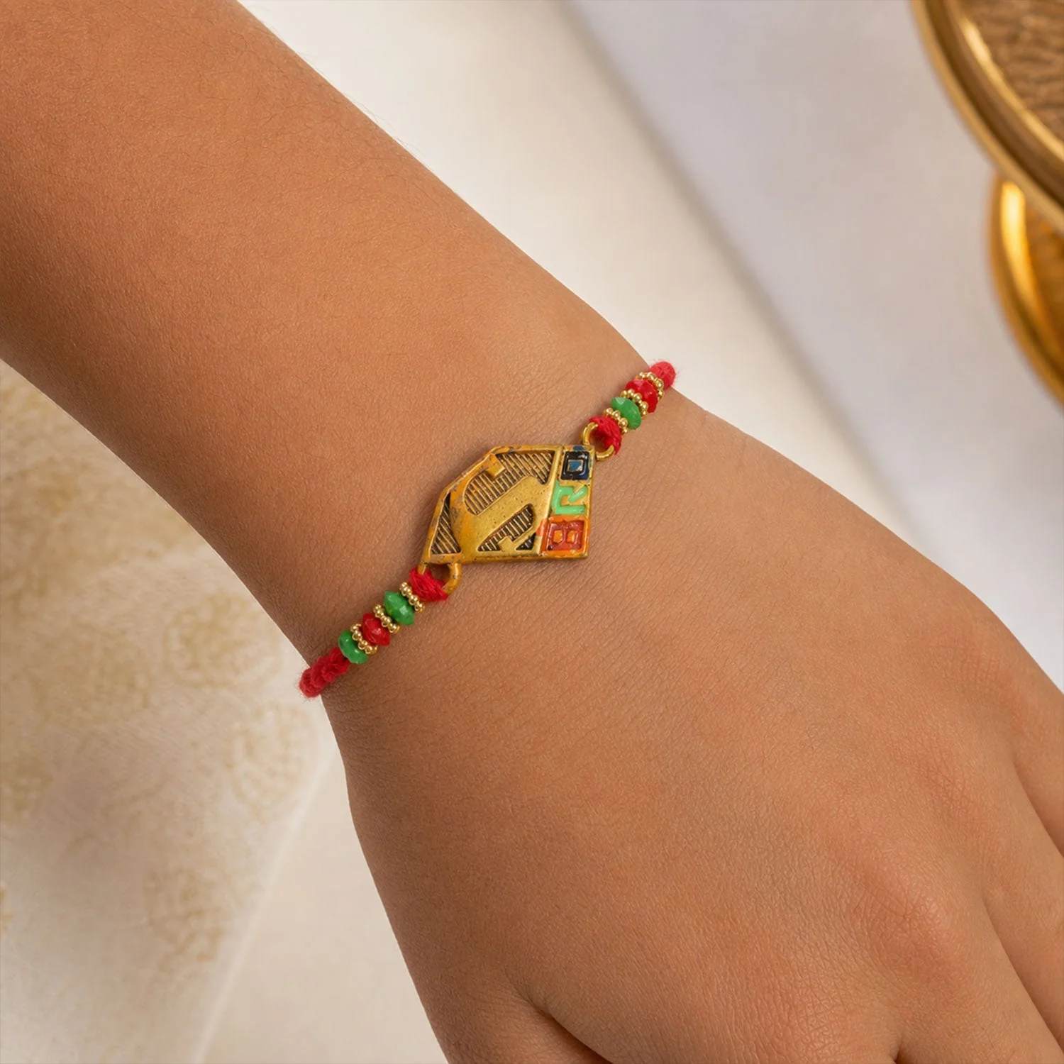 Bro Text Designer Premium Traditional Rakhi for Brother - Image 2
